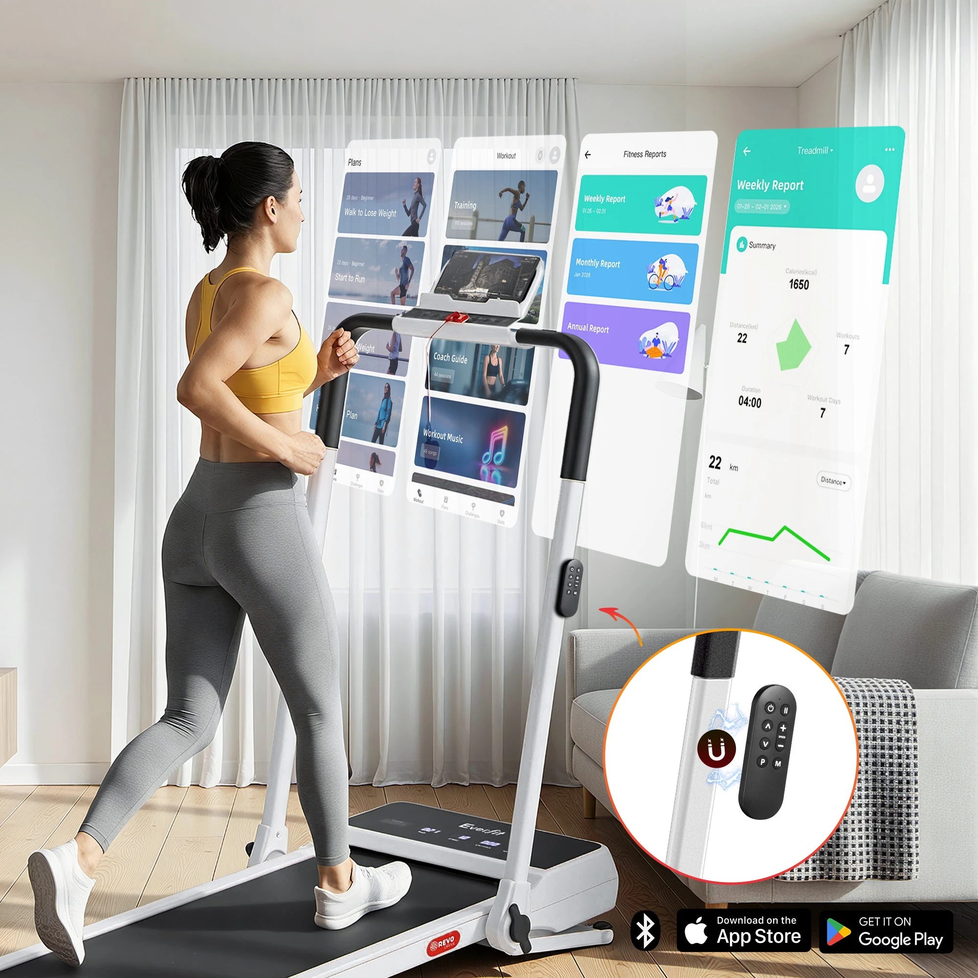 8 Everfit 3 in 1 Walking Pad Treadmill 20% Auto Incline Under Desk Foldable for Home With 40cm Belt - White, 8 of 10