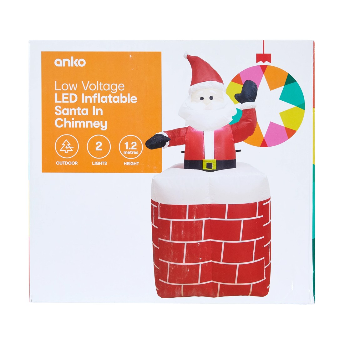 9 Low Voltage LED Inflatable Santa in Chimney, 9 of 9