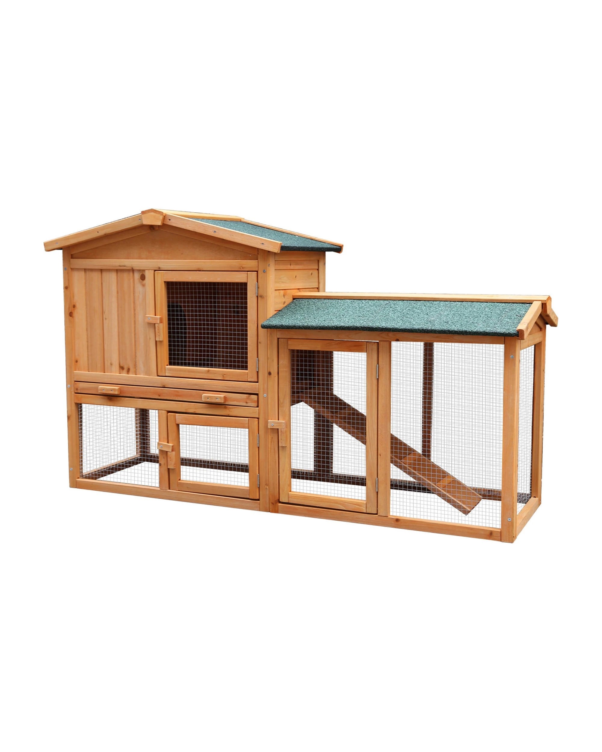 1 Furtastic Large Wooden Chicken Coop and Rabbit Hutch With Ramp - Brown, 1 of 9