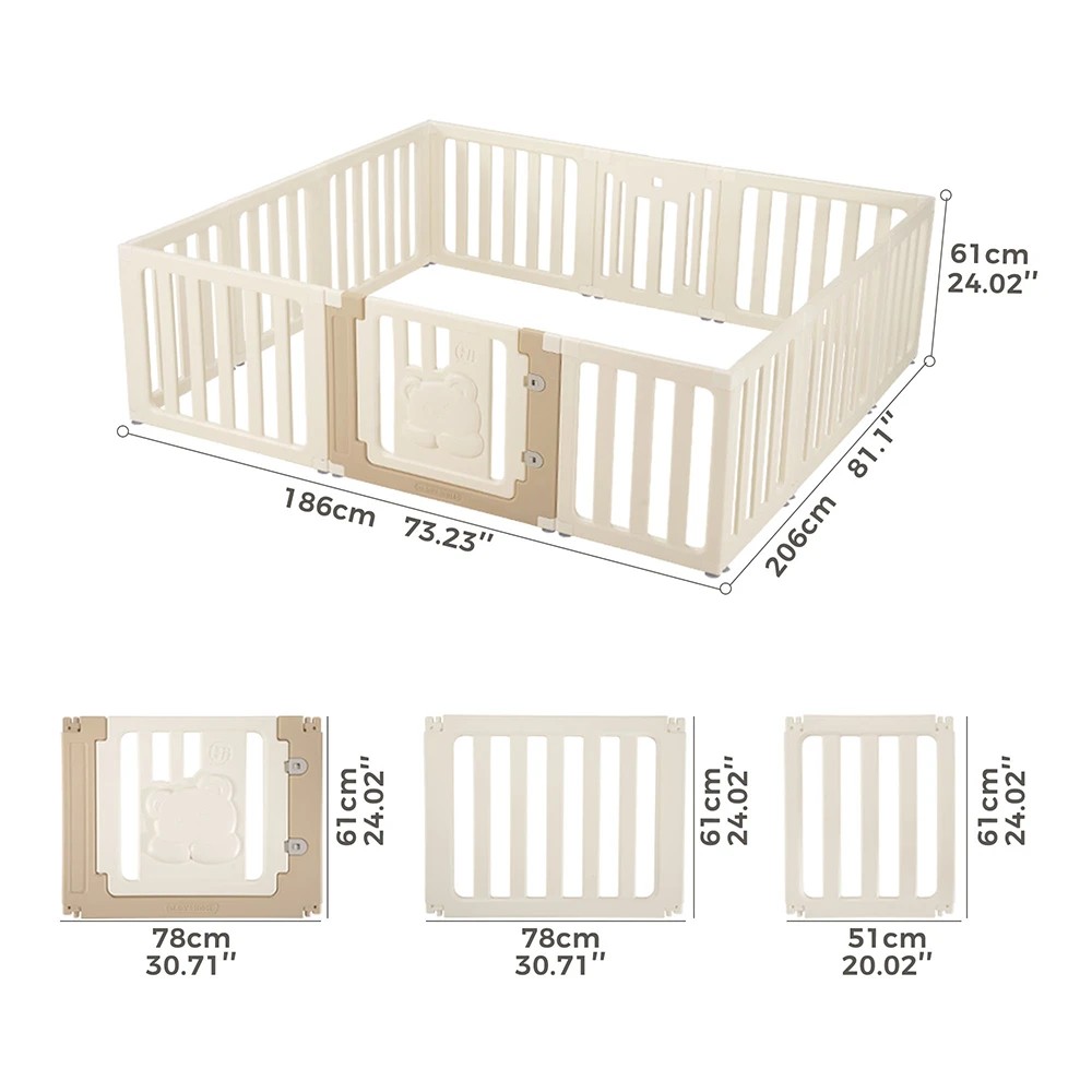 2 Playpals Kids Playpen 12 Panels Safety Gate with Drawing Whiteboard Play Game - Multi, 2 of 3