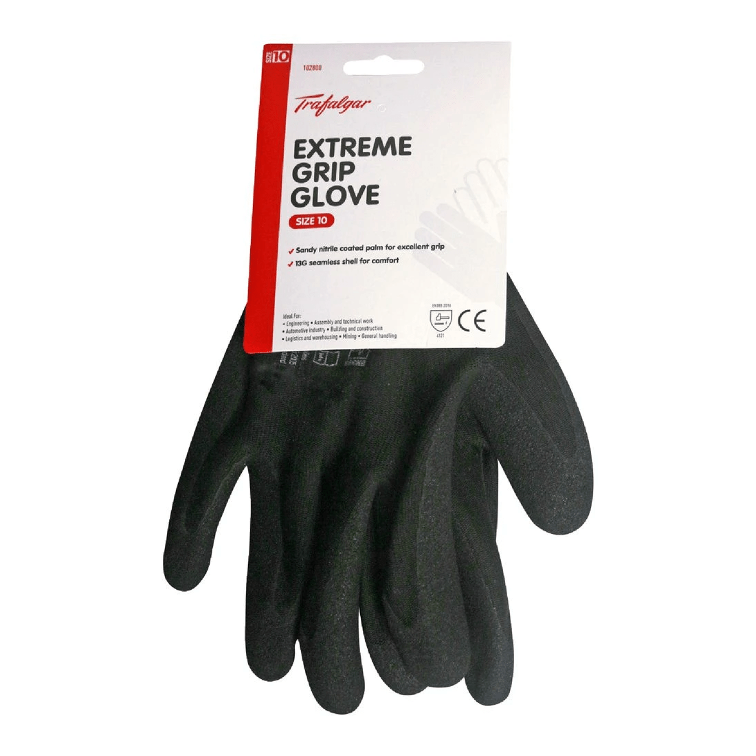 1 Trafalgar Extreme Grip Hi-vis Gloves Size 10, 1 of 1