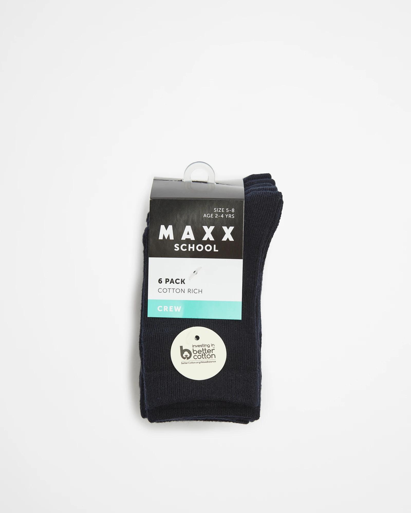 3 Maxx School Crew Socks 6 Pack NAVY BLUE, 3 of 3