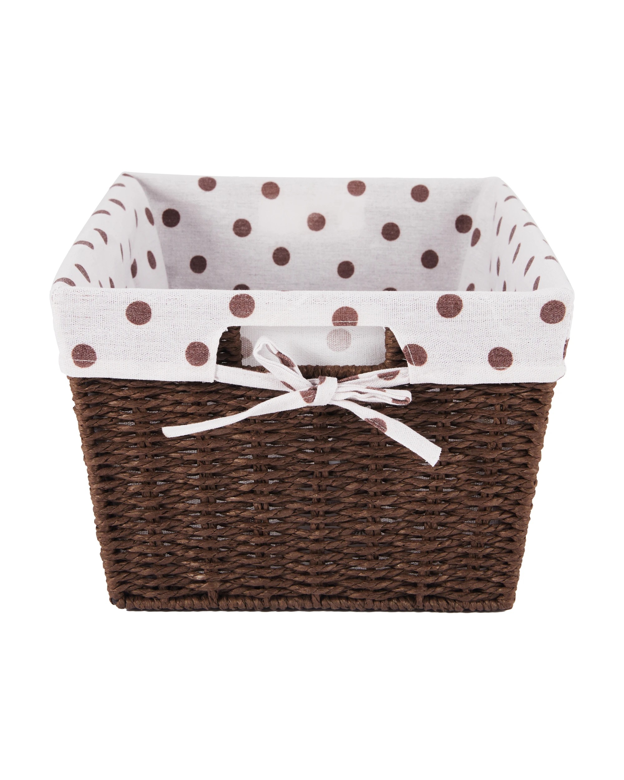 2 Medium Paper Rope Basket with Polka Dot Liner - Beige, 2 of 5
