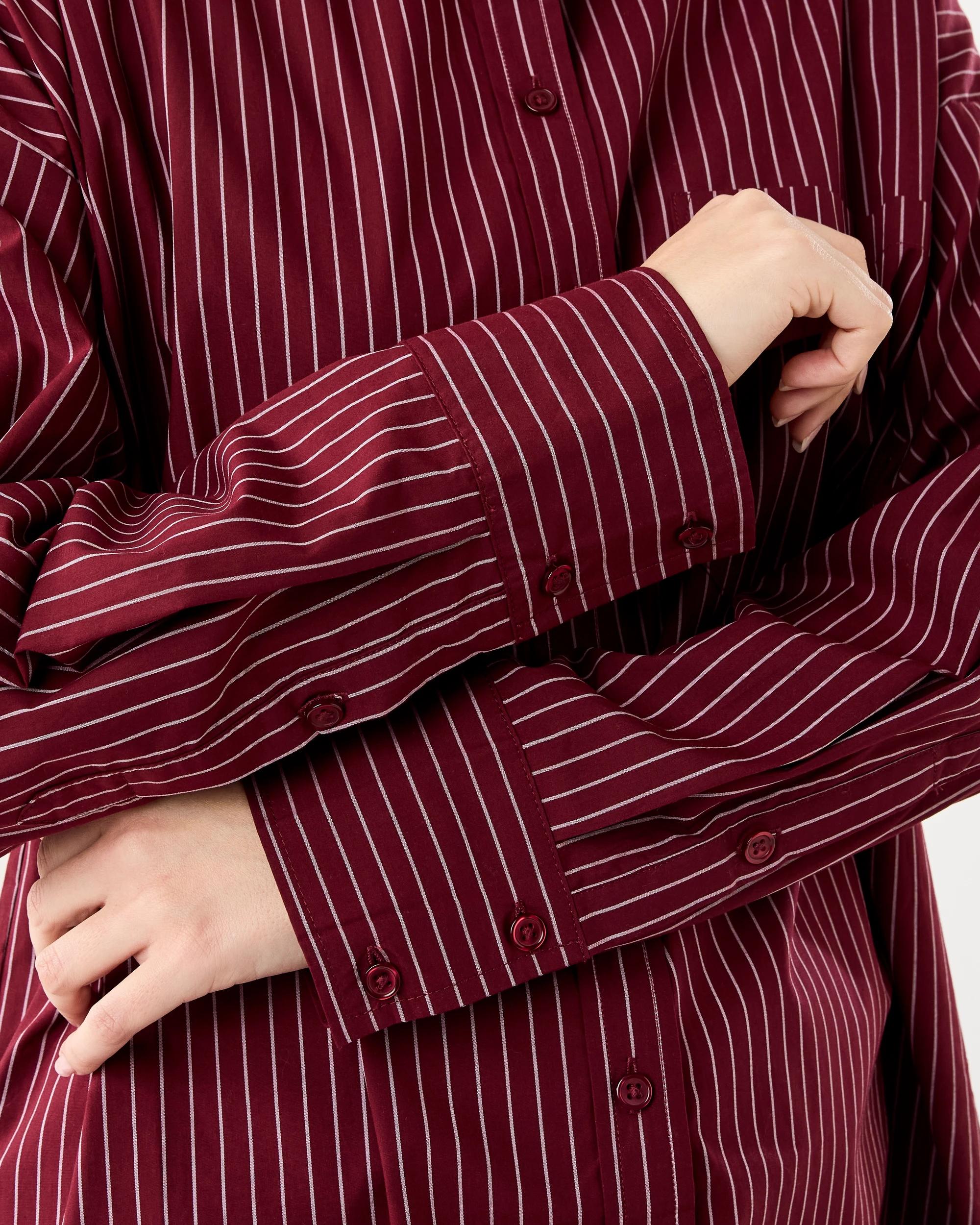 8 Long Sleeve Oversized Stripe Shirt Strp Cran, 8 of 8