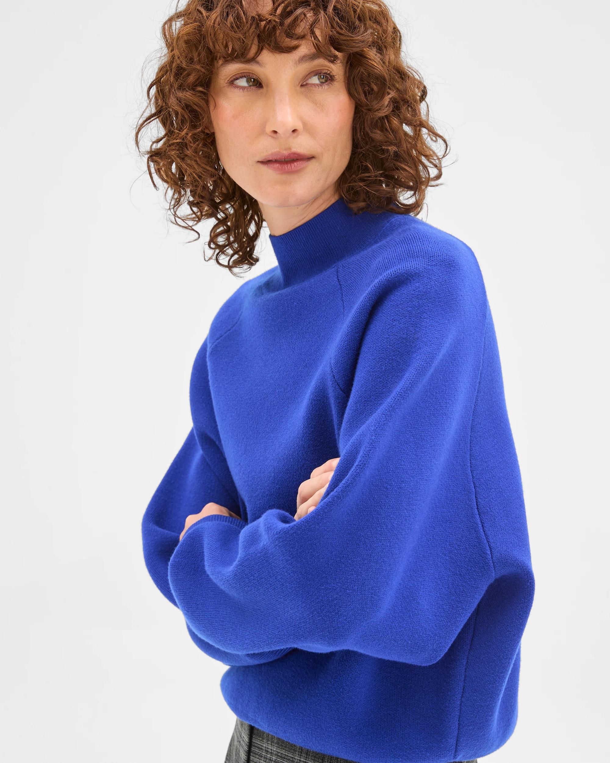 4 Preview Raglan Detail High Neck Jumper COBALT BLUE, 4 of 9