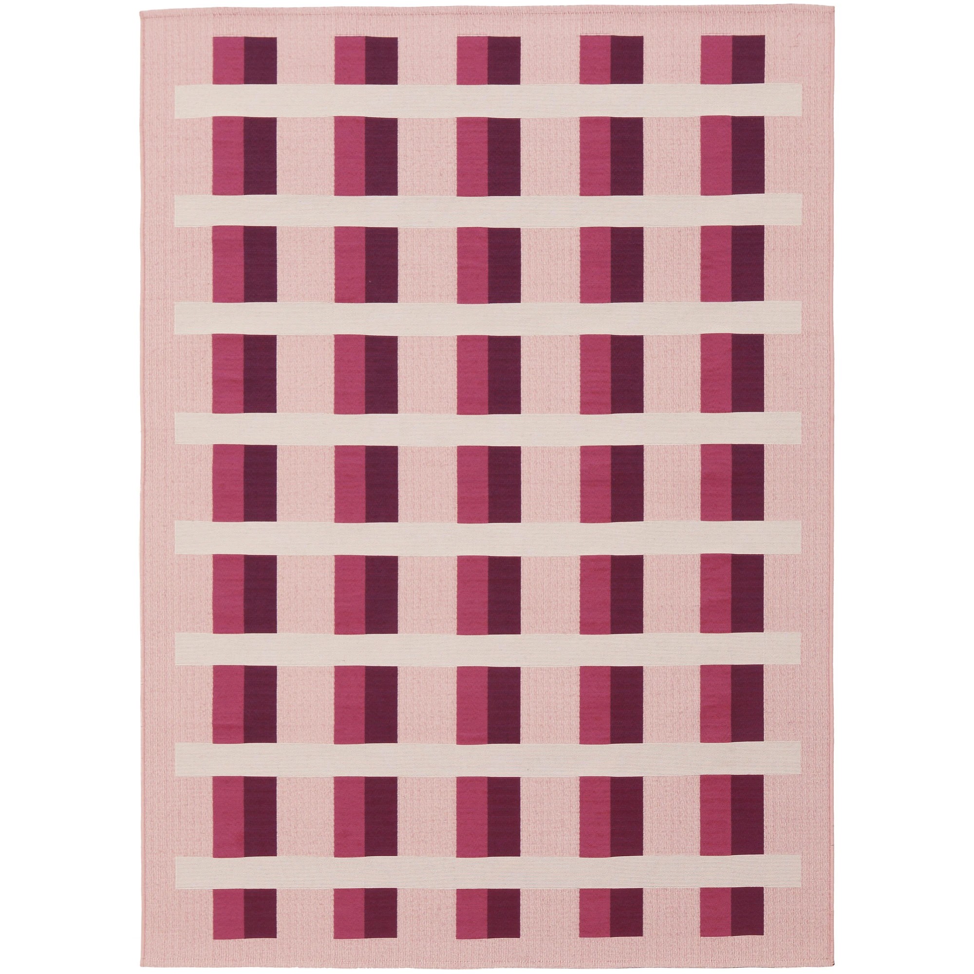 2 Common Ground Rugs Horizon Lattice 160x100cm - Small Pet Friendly Outdoor Floor Rug - Red - Pink, 2 of 9