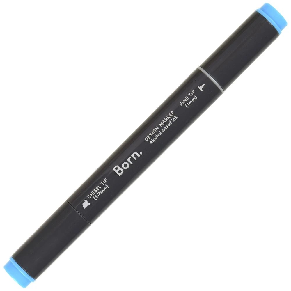 4 Born Professional Dual-Tip Artist Marker Process Blue B683, 4 of 4