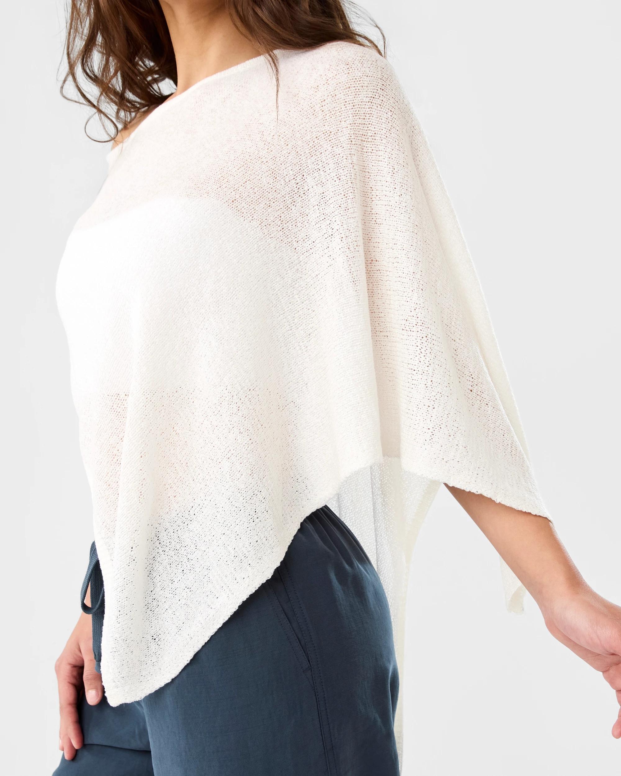 7 Knit Poncho Cld White, 7 of 7