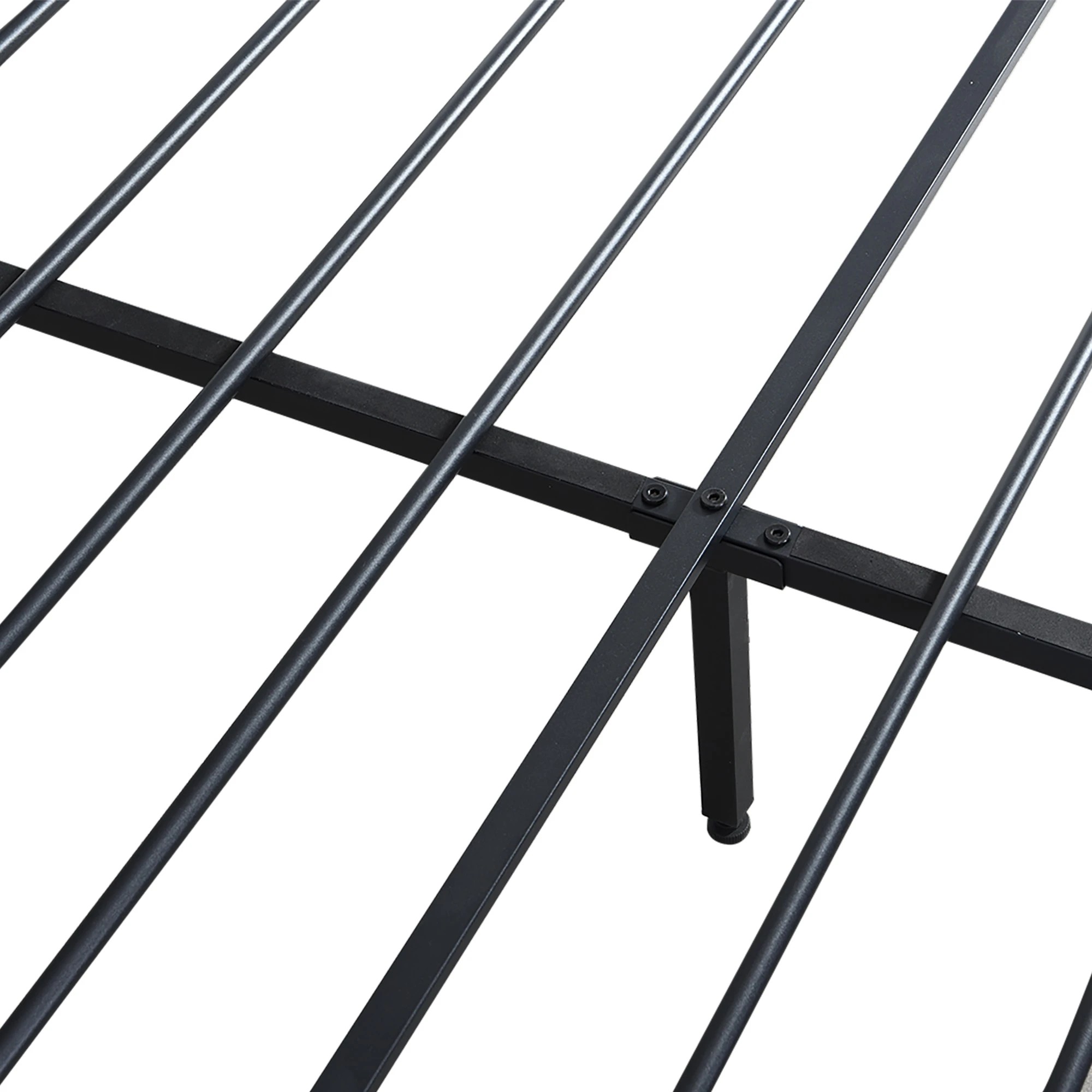 6 Levede King Bed Frame PU with LED and Charging Station - Black, 6 of 9