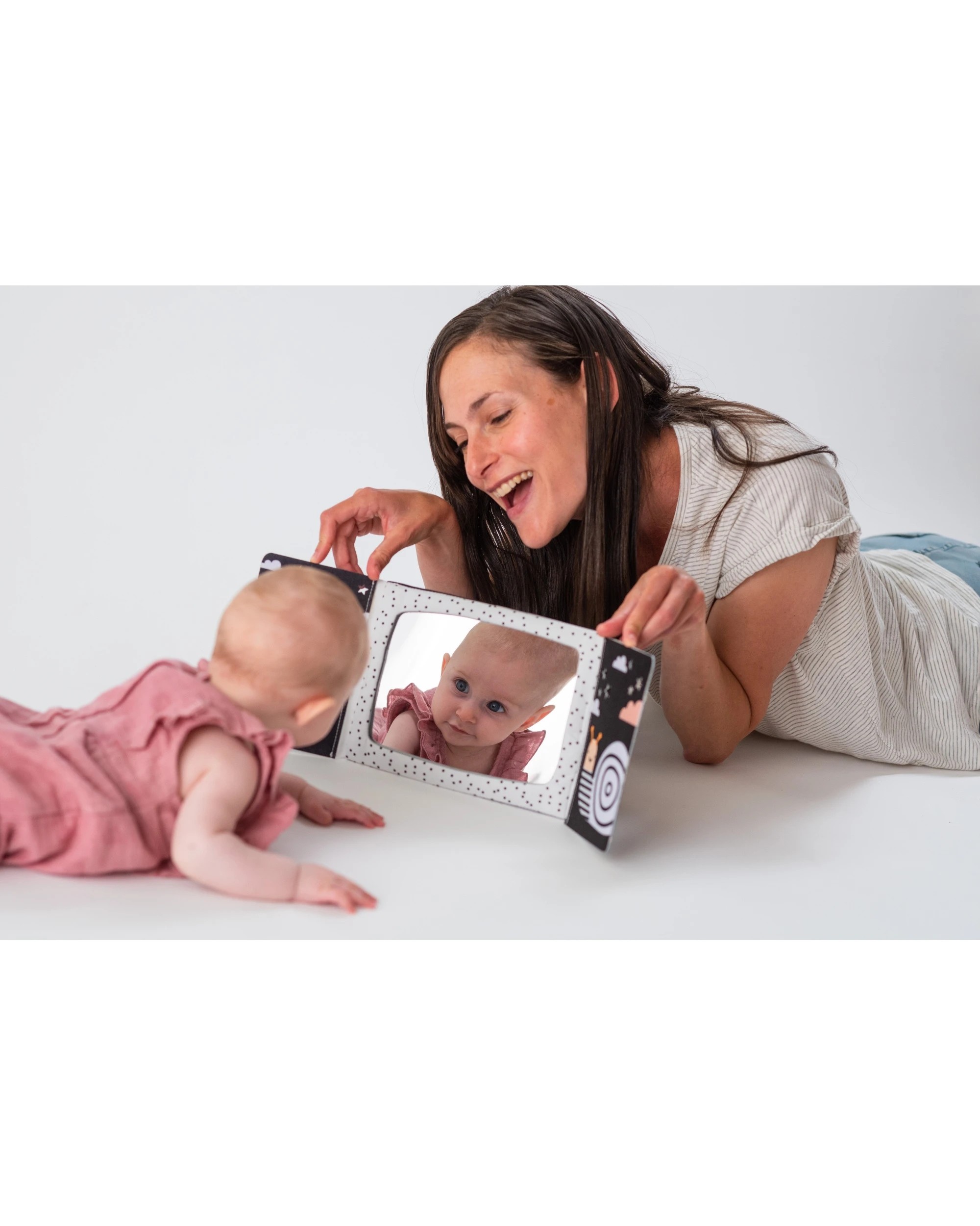 6 Taf Toys Tummy-Time Mirror Book Baby Sensory Development Soft Crinkle - Multi, 6 of 6