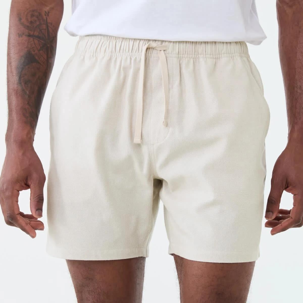 1 Textured Volley Shorts NATURAL YD, 1 of 6