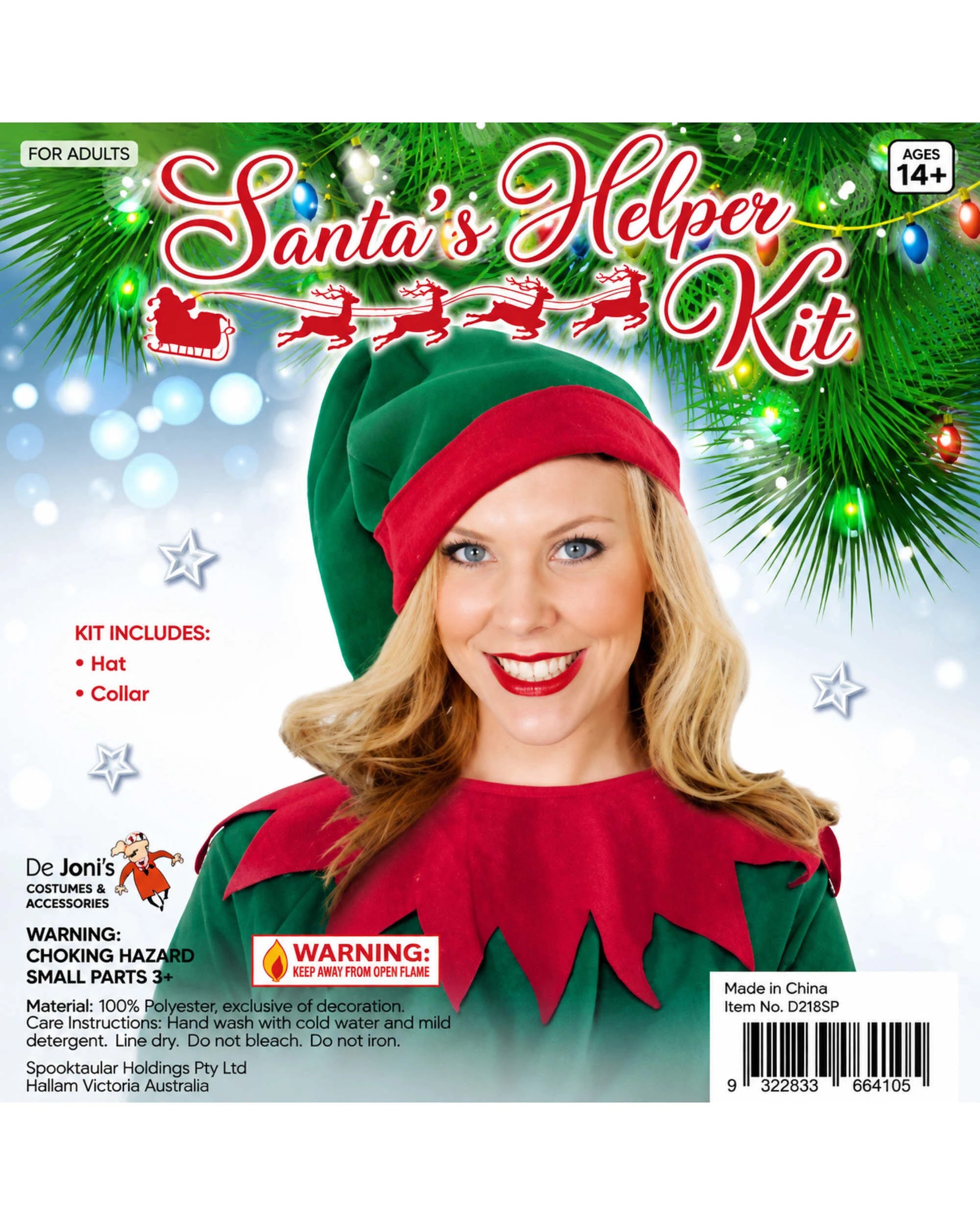 2 Tomfoolery Santa's Helper Elf Hat & Collar - One Size - Multi, 2 of 2