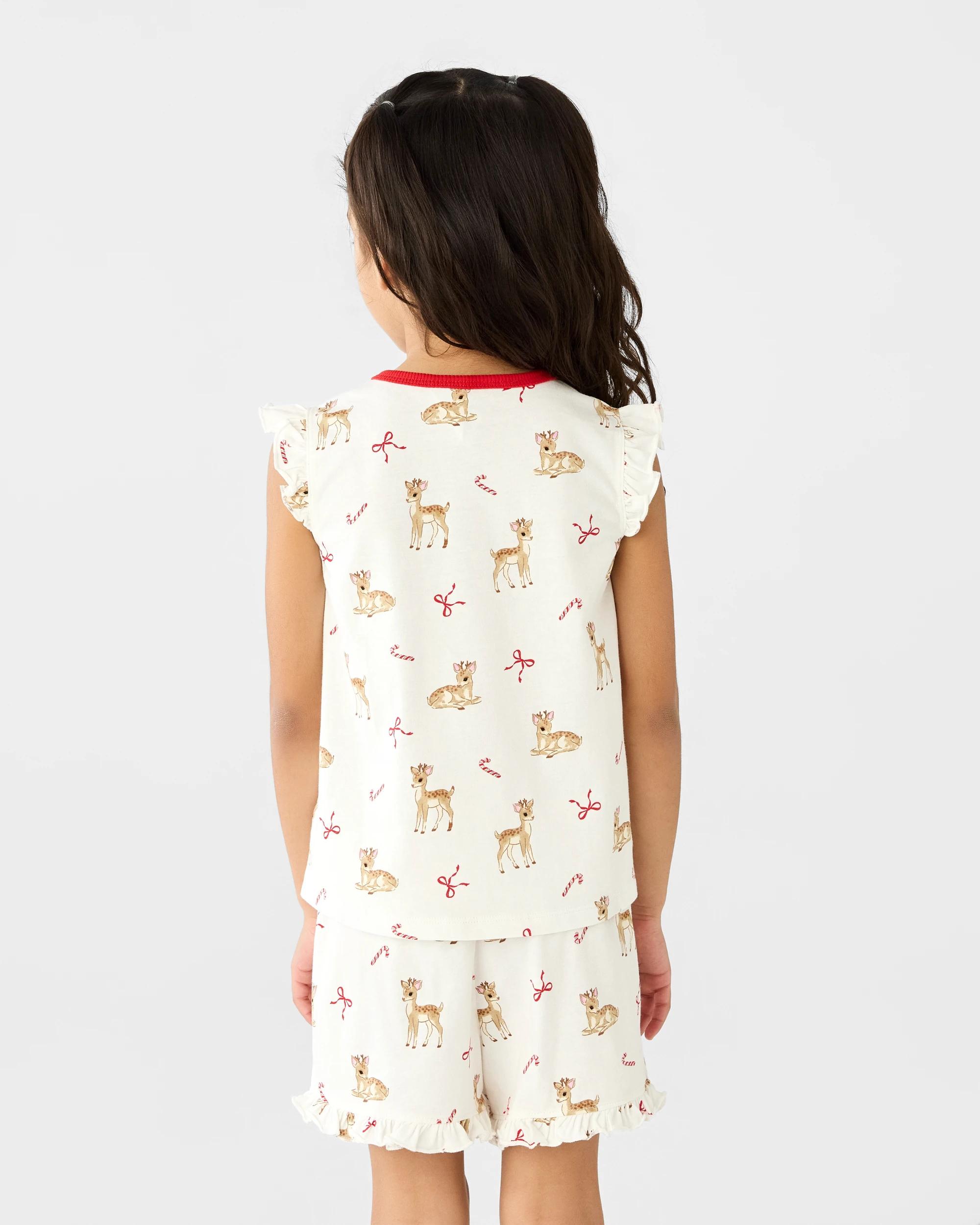 2 Christmas Knit Frill Pyjama Set Wht Deer, 2 of 8