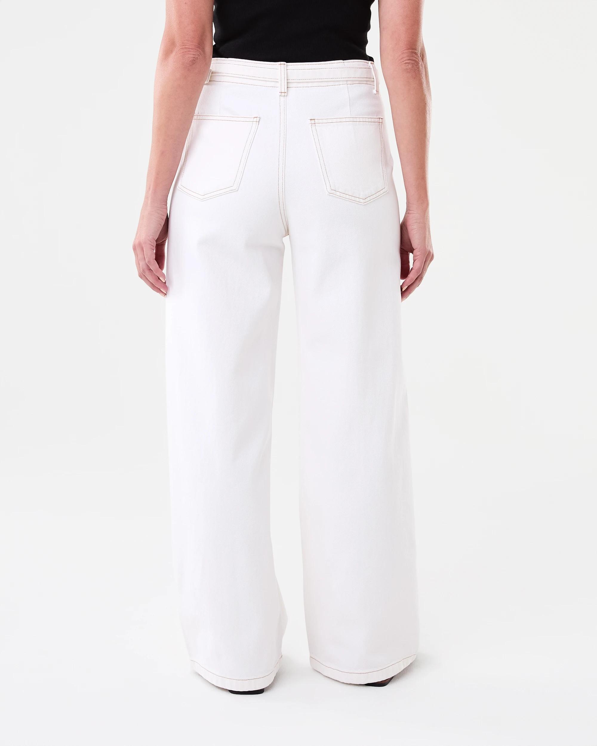 3 Seam Front Self Belt Jeans Ecru, 3 of 9