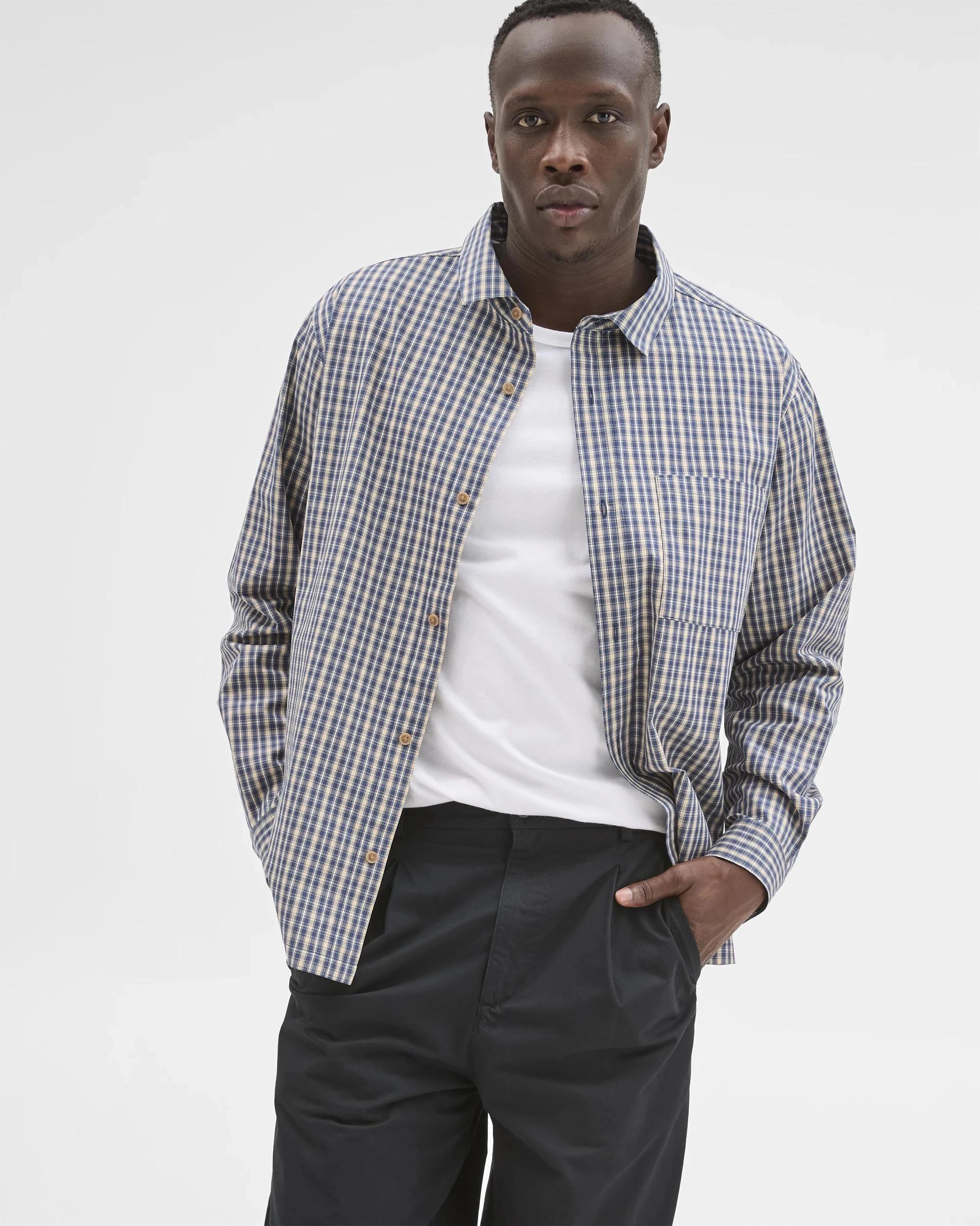 4 Commons Australian Cotton Business Shirt BLUE CHECK, 4 of 7