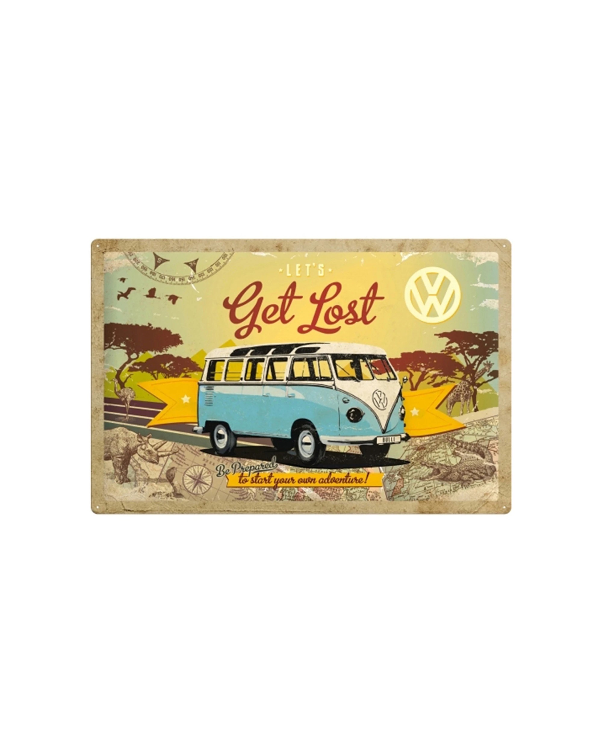 1 Nostalgic-Art XL 40x60cm Metal Wall Art Sign Plaque - VW Lets Get Lost, 1 of 3