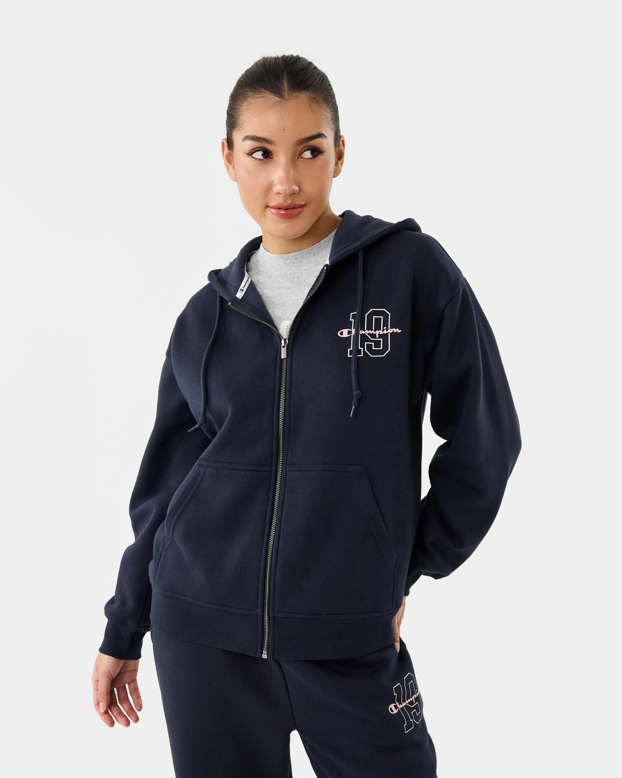 1 Champion Script Adult Varsity Zip Through Jacket Navy, 1 of 9