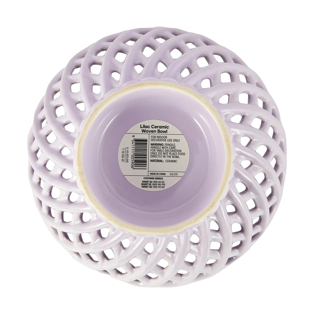 4 Lilac Ceramic Woven Bowl, 4 of 4