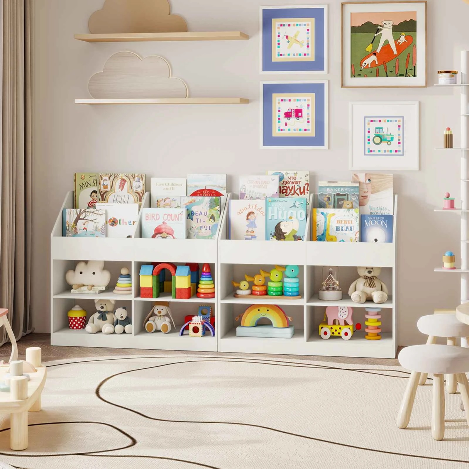 3 Costway 3-Tier Bookshelf Toy Storage Organizer Shelf Display Rack - White, 3 of 3