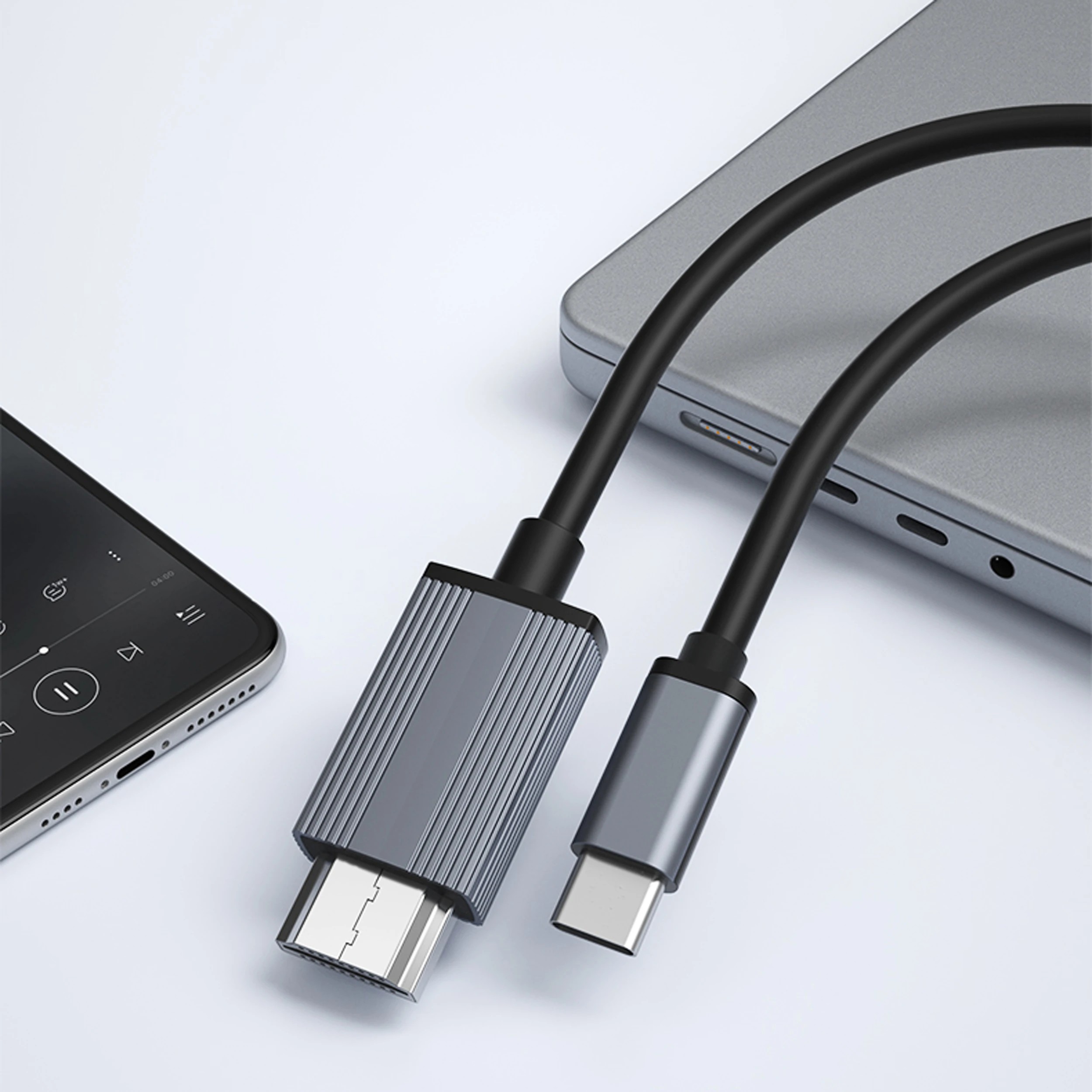 4 USB Type-C to HDMI 4K Adapter Cable iPhone MacBook Phone Audio Video Lead TV, 4 of 6