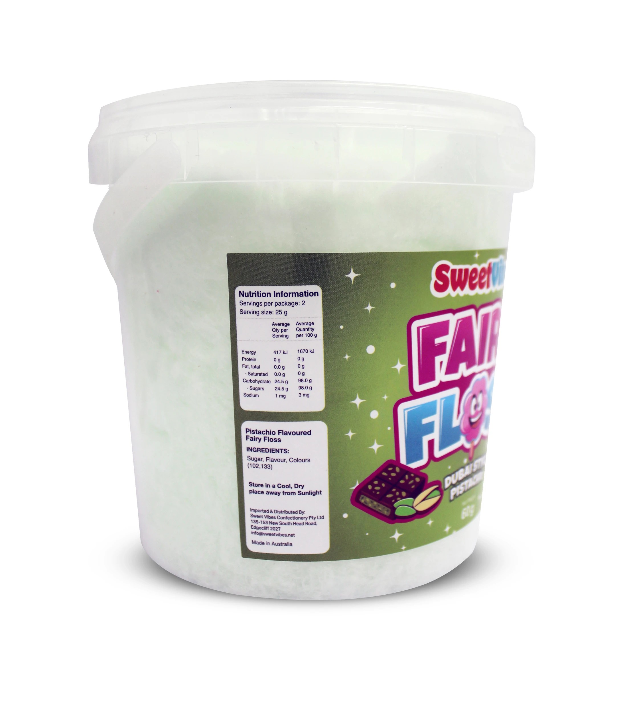 2 Sweet Vibes Dubai Style Pistachio Fairy Floss 60g, 2 of 2