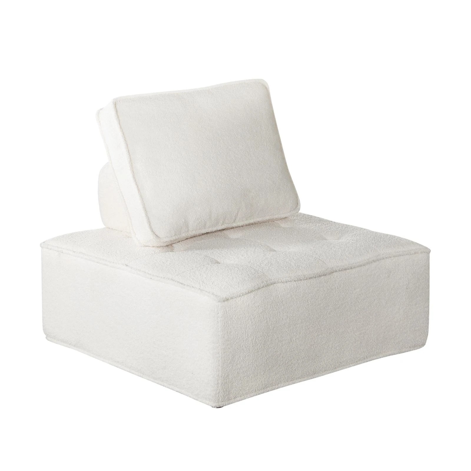 7 Oikiture 2pcs Modular Sofa Lounge Chair Armless Tofu Back Sherpa
 - White, 7 of 10