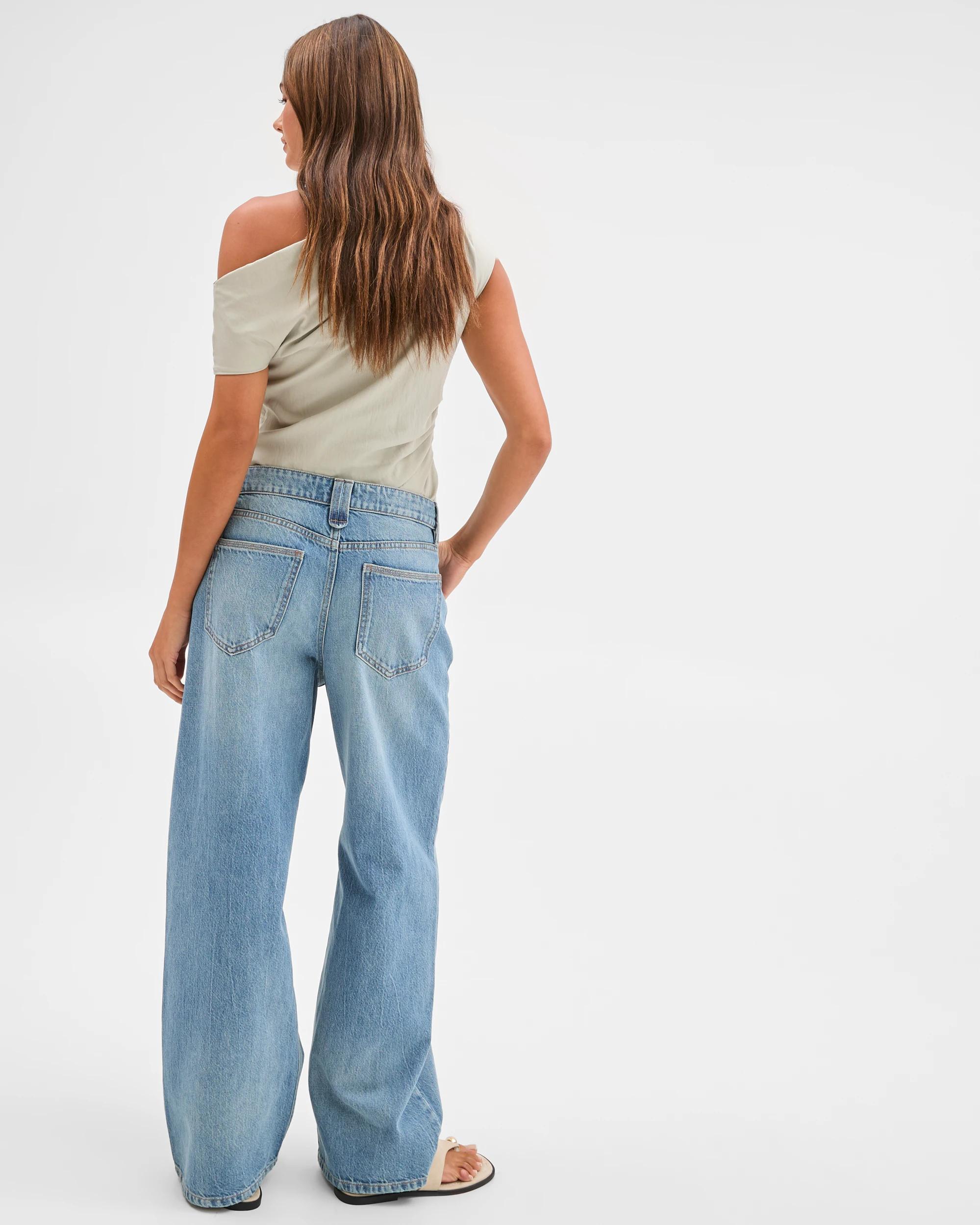 7 Lily Loves Denim Mid Rise Baggy Leg Jeans TYRA BLUE, 7 of 7