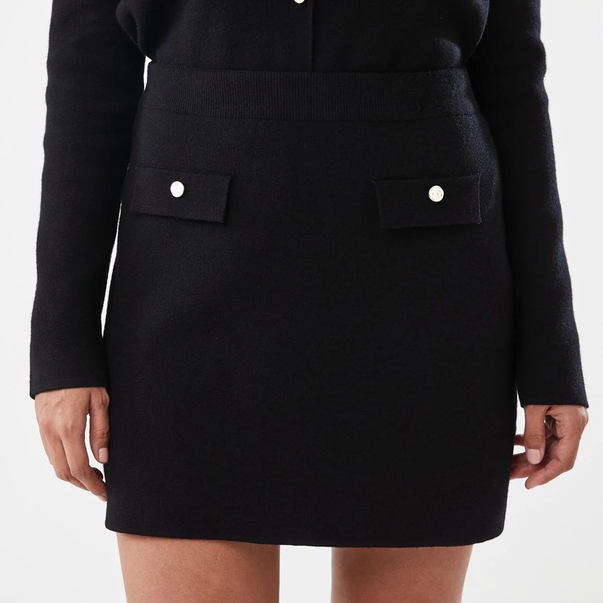 1 Compact Knit Mini Skirt Black, 1 of 6