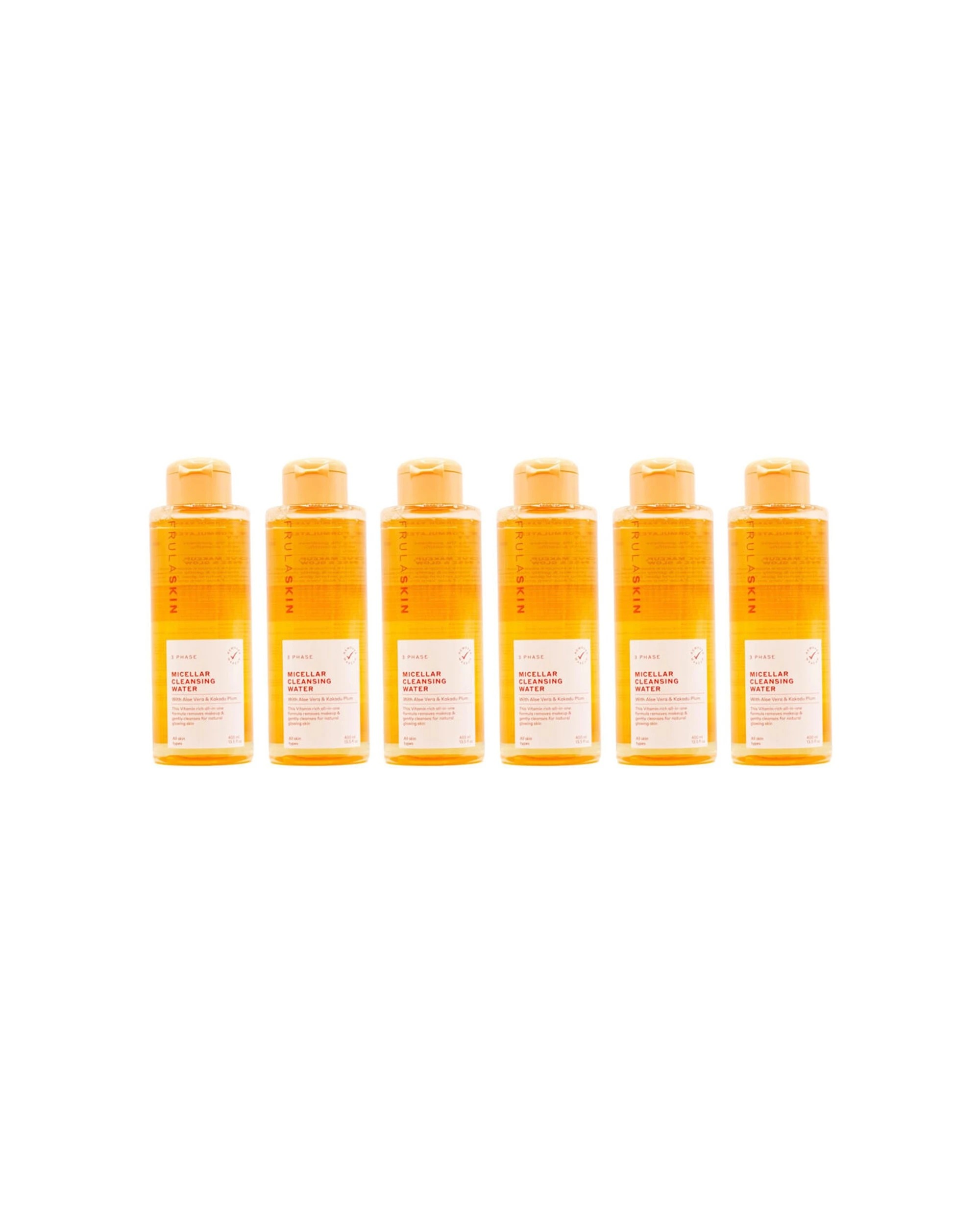 1 Frula Skin 6PK 3-Phase Micellar Cleansing Water Hydrating Face Care 400ml - Orange, 1 of 3