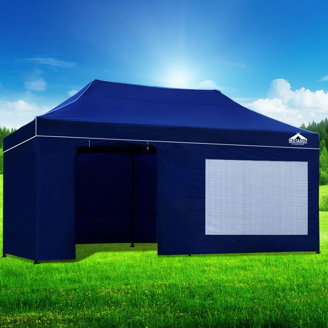 7 Instahut Gazebo 3x6 Pop Up Marquee Folding Tent Wedding Gazebos Camping Outdoor Shade - Blue, 7 of 8