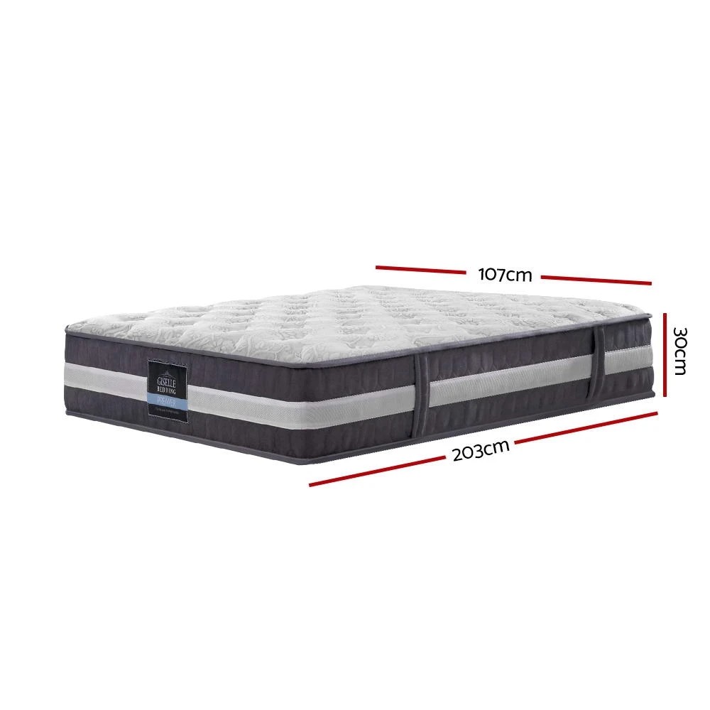 2 Giselle Bedding 30cm Mattress Pocket Spring King Single - King Single Bed - Multi, 2 of 7