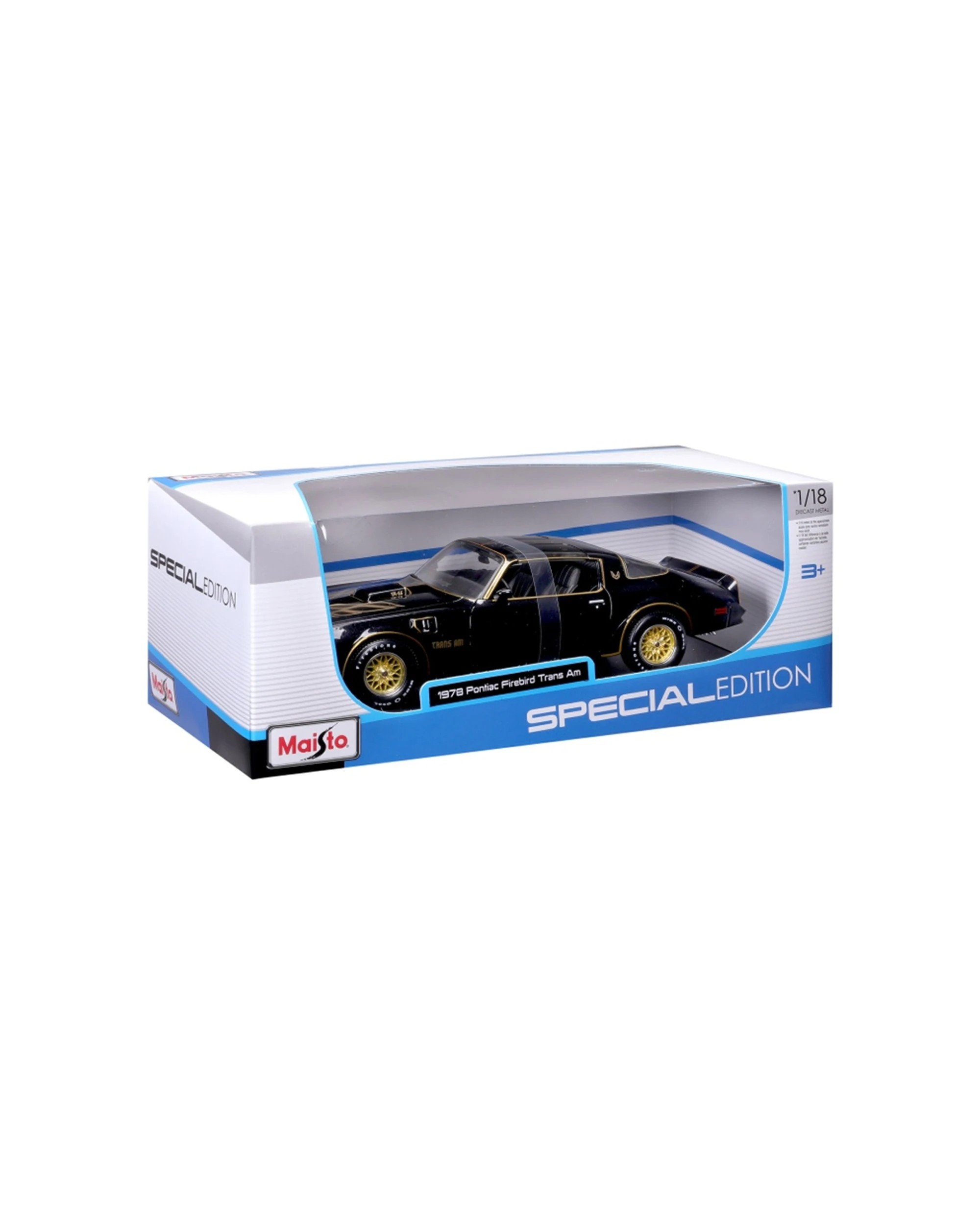 3 Maisto 1978 Pontiac Firebird Trans Am Diecast Model Car Replica Toy - Black, 3 of 8
