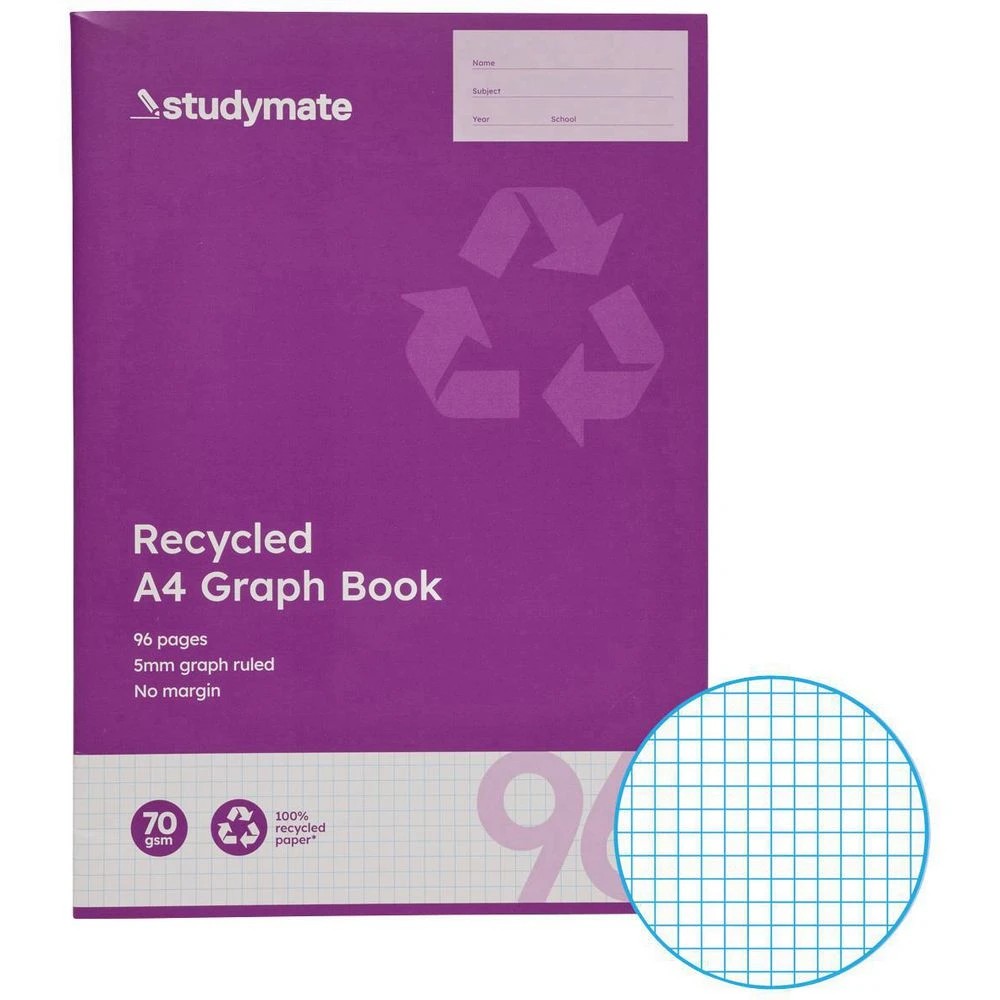 1 Studymate A4 70gsm 5mm Graph Book 96 Page, 1 of 3