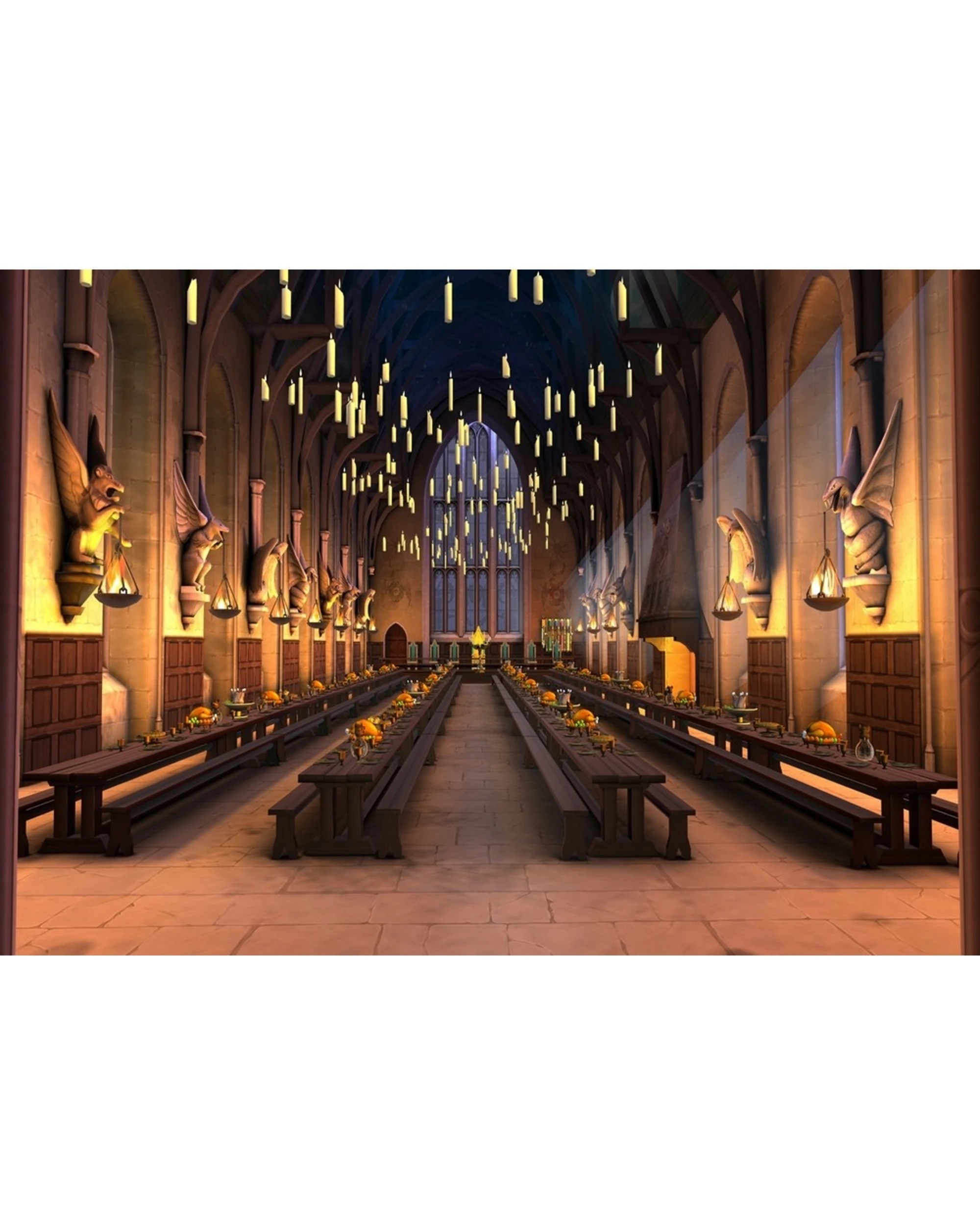 1 Partyrama Wizard School Great Hall Large Printed Fabric Backdrop, 1 of 2