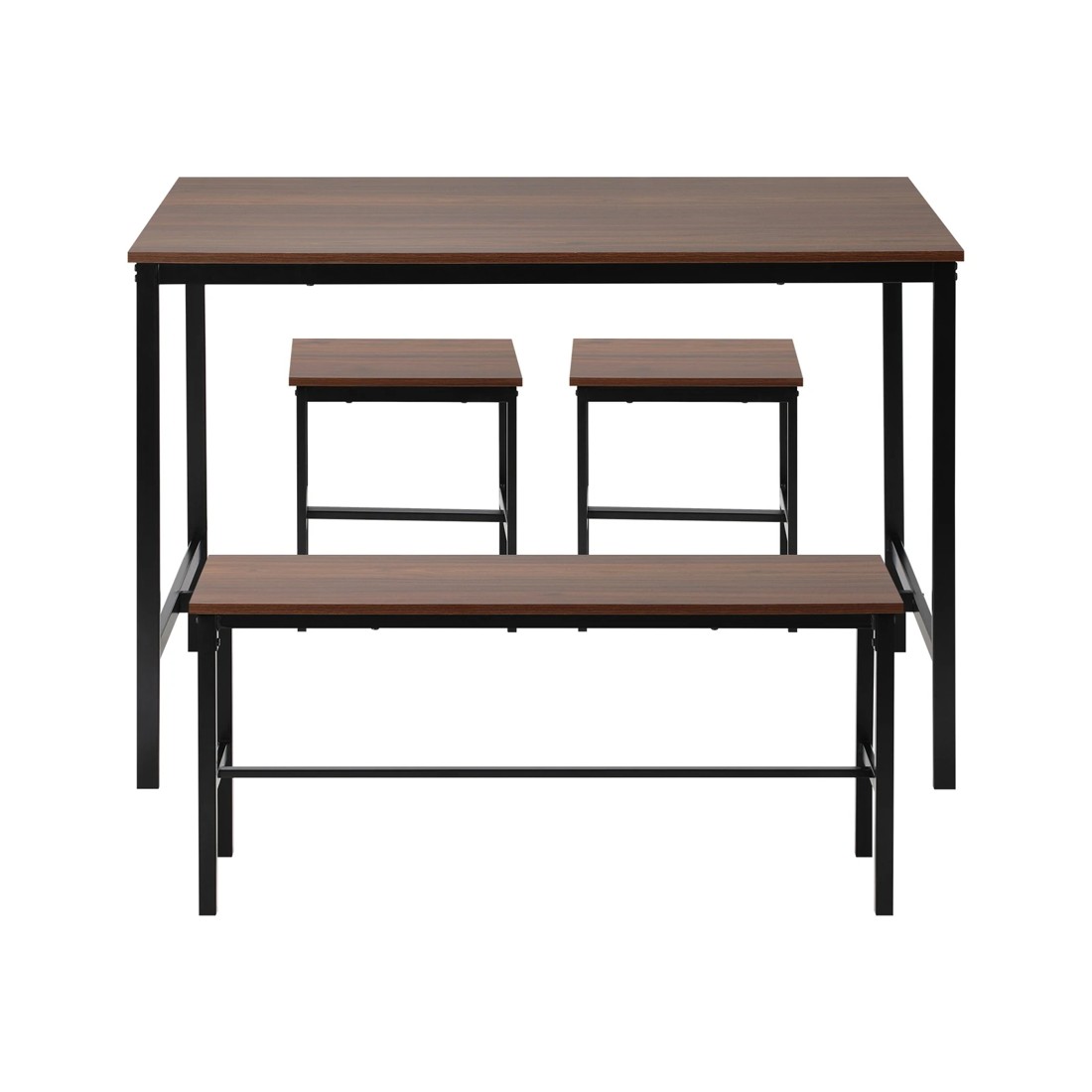 7 Oikiture Industrial Dining Table 4 Seaters With Kitchen Bench Chairs
 - Natural, 7 of 9