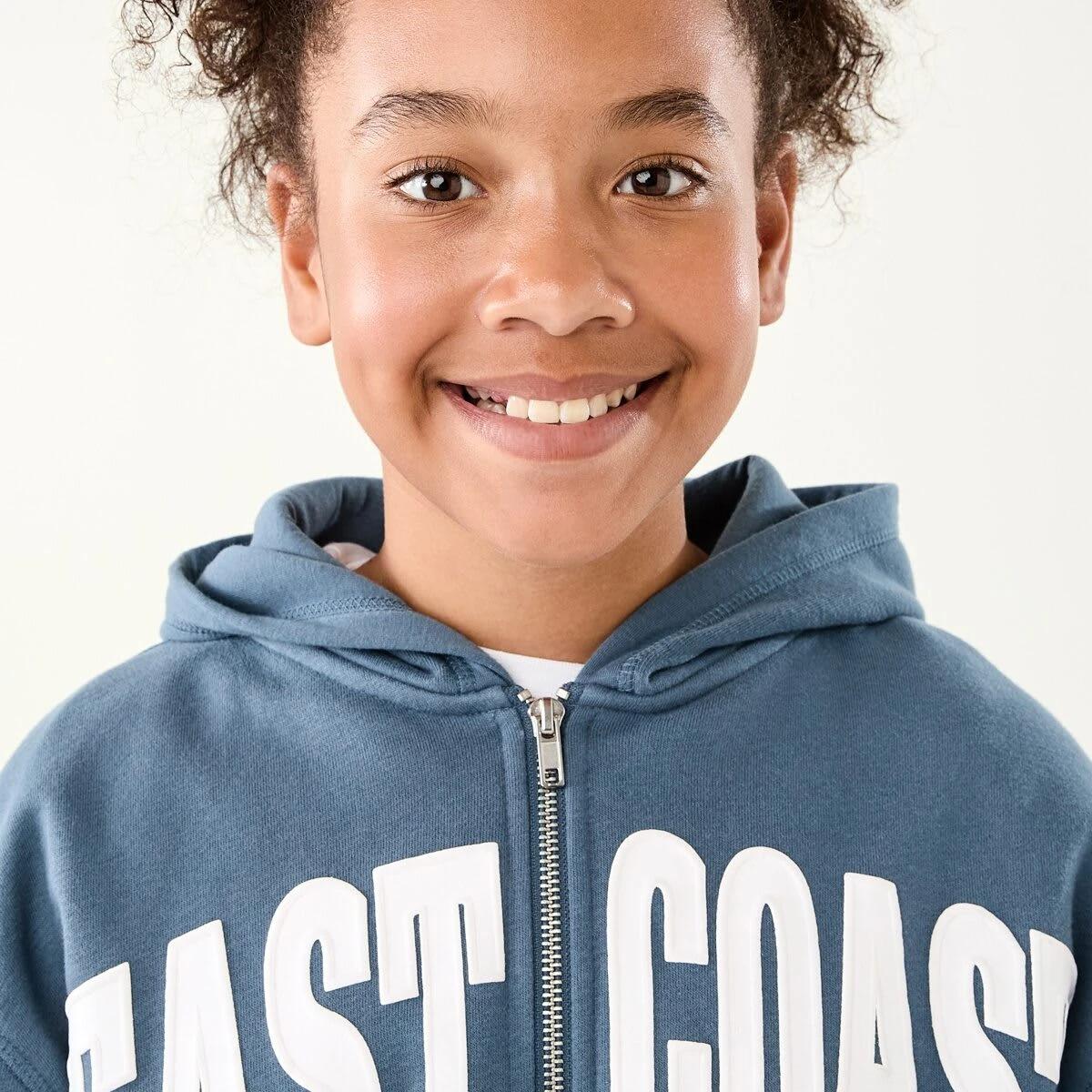 3 Cropped Print Zip Through Hoodie East Coast, 3 of 9