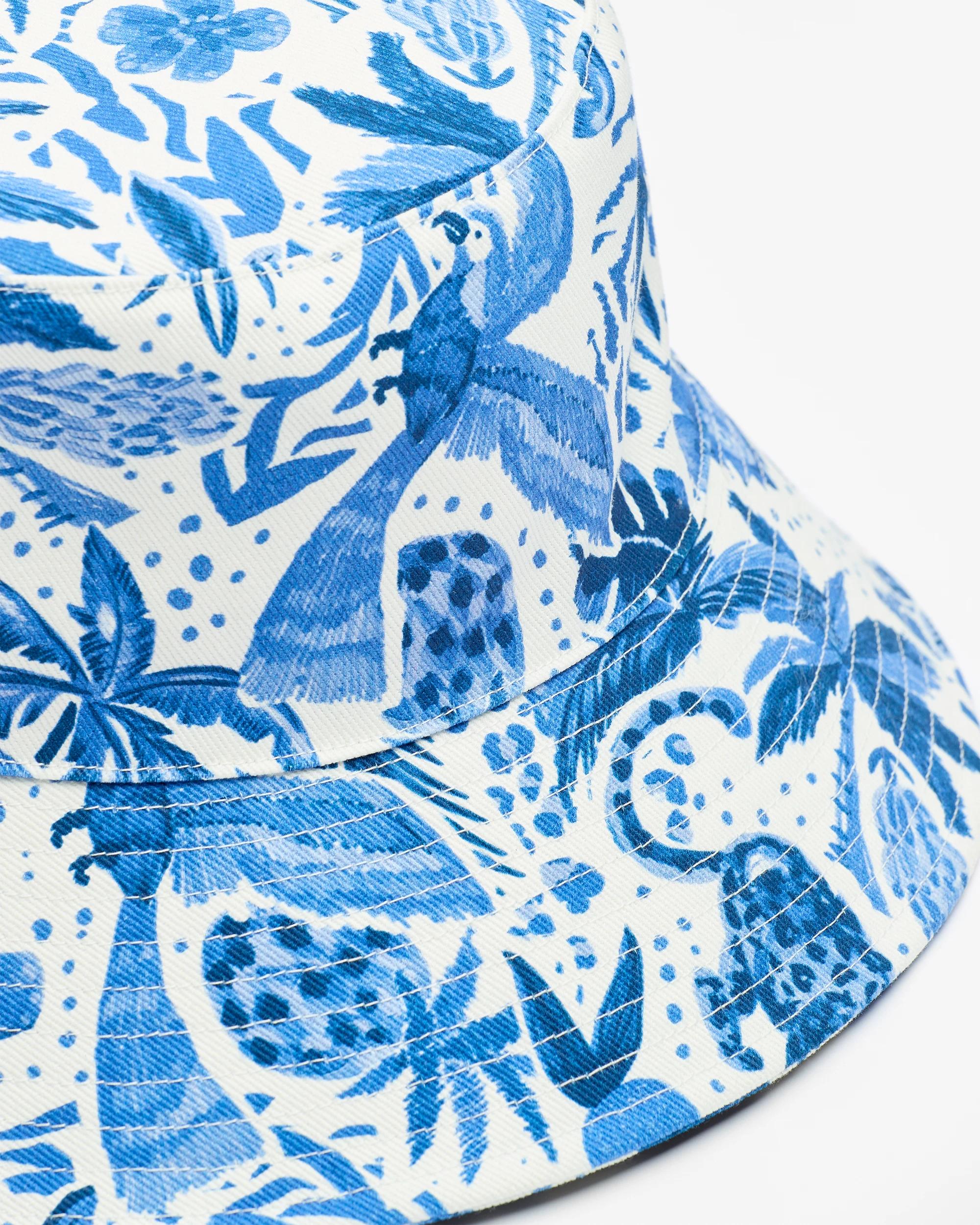 2 Target Tropical Print Bucket Hat BLUE + WHITE, 2 of 2