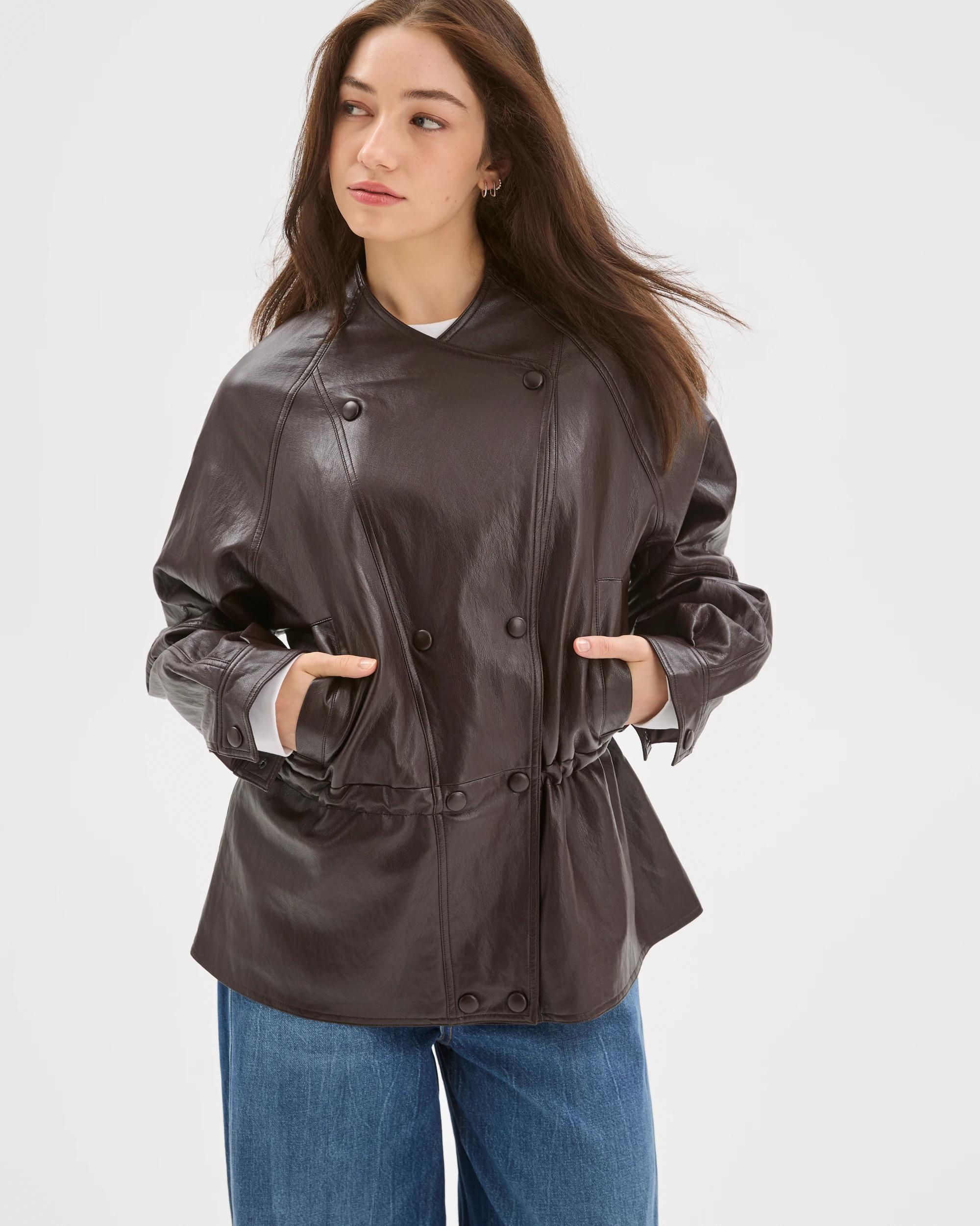 5 Lily Loves PU Aviator Jacket TRUFFLE, 5 of 9