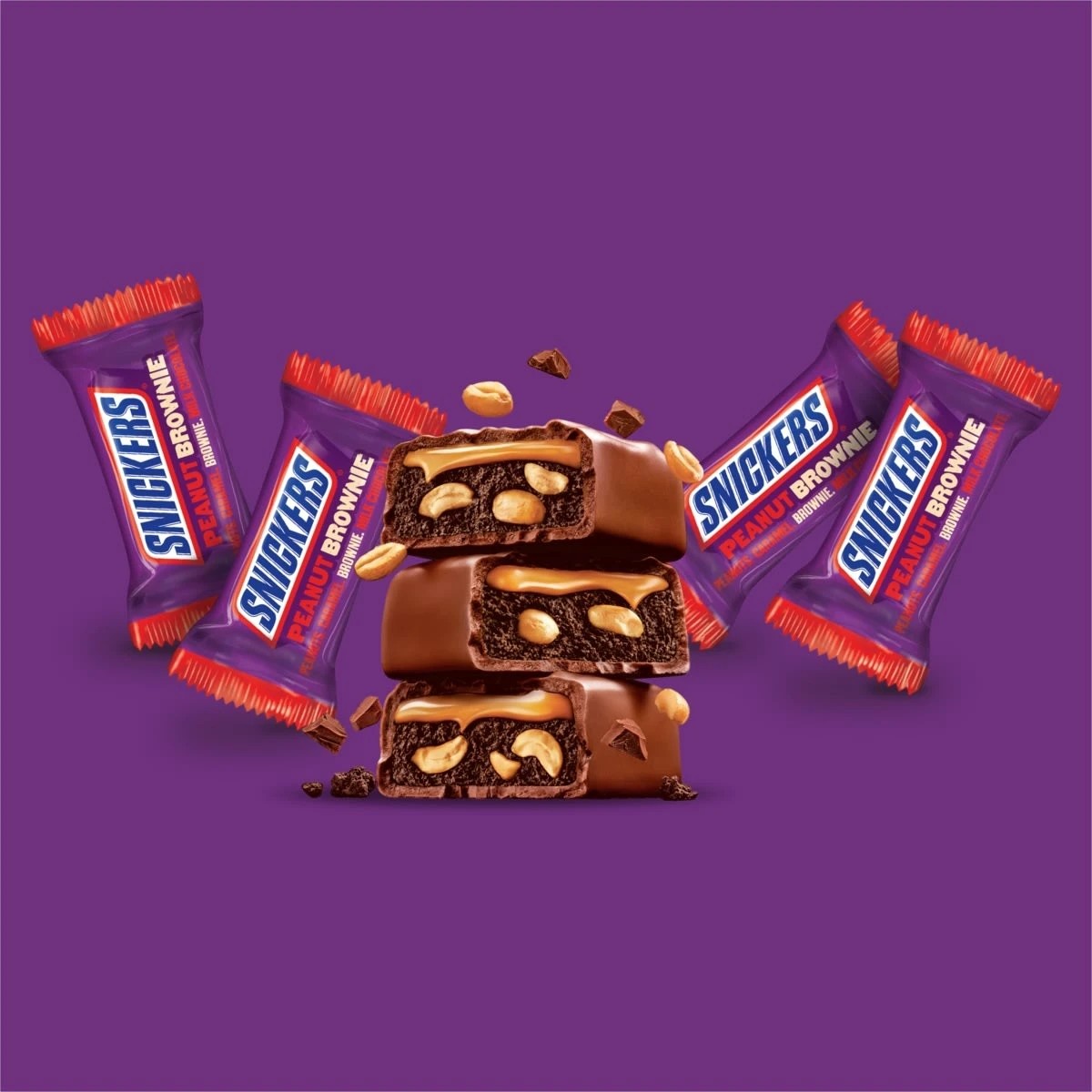 5 12 Piece Snickers Peanut Brownie Fun Size Party Share Bag 180g, 5 of 8