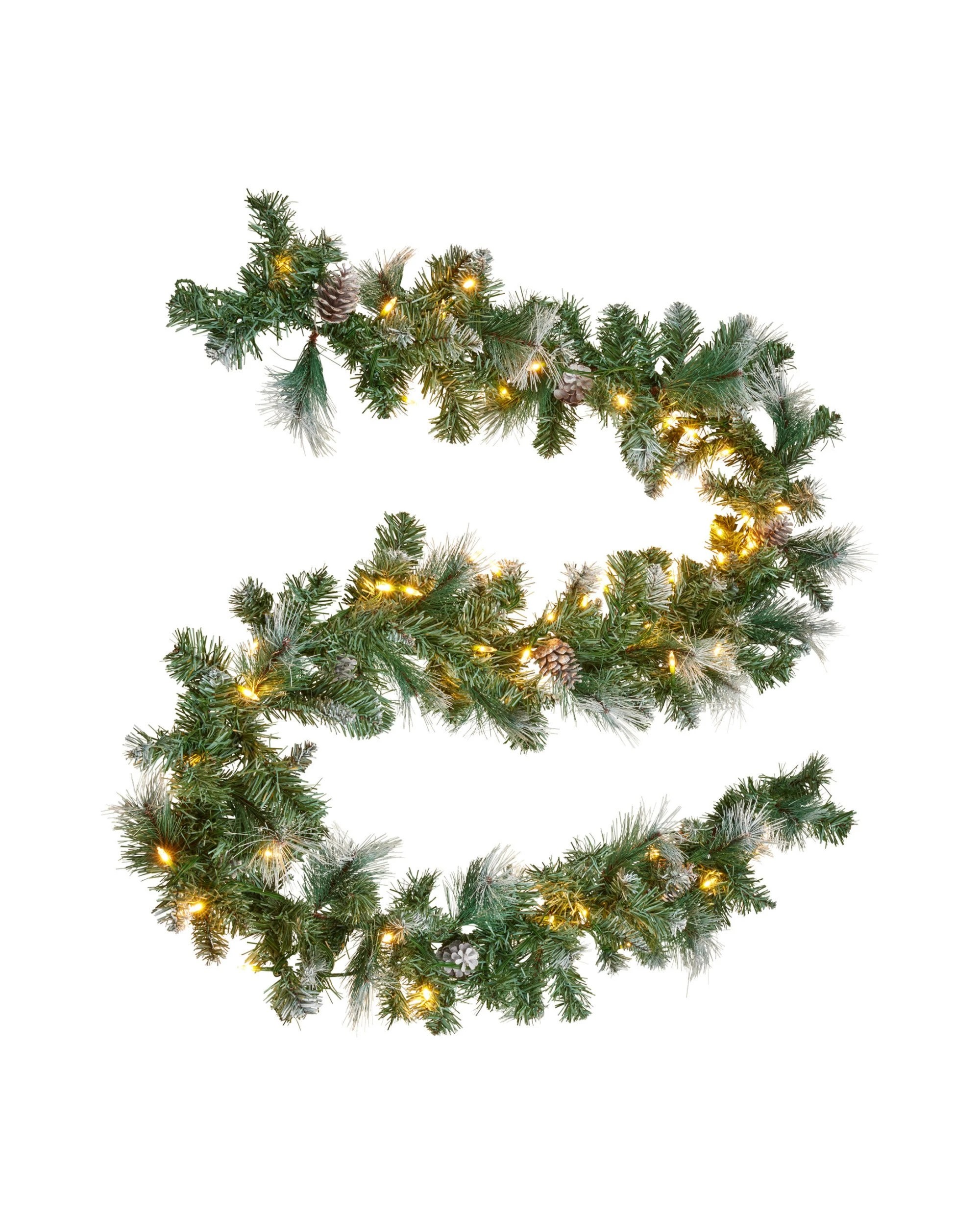 1 Christabelle 2.7m Christmas Garland Bayville Pine Cones With Led Lights Tree Decoration Ornament, 1 of 5