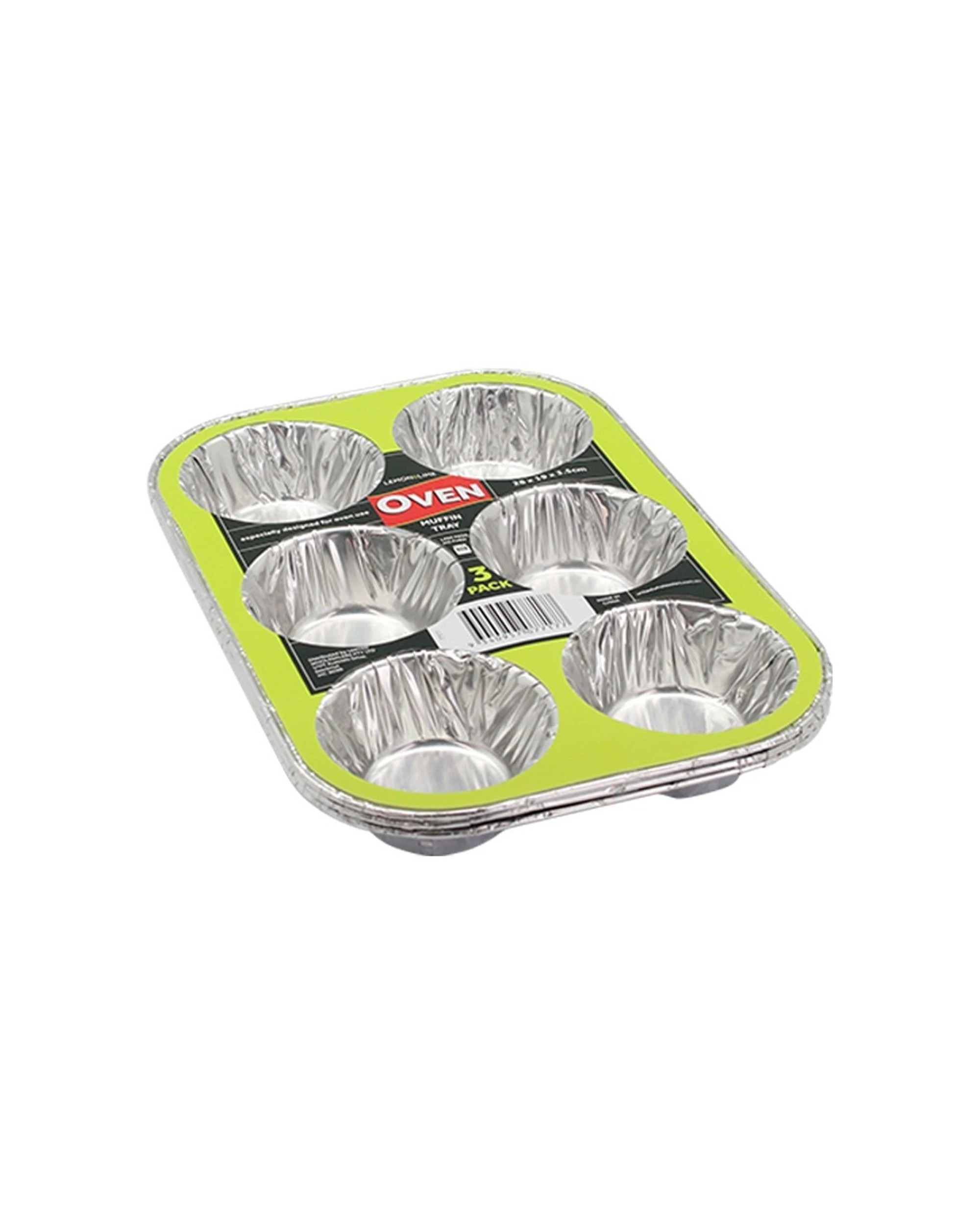 1 3pk Lemon & Lime 28x19x3.5cm Aluminium Foil Muffin/cake Tray Oven Baking Tray
 - Silver, 1 of 3