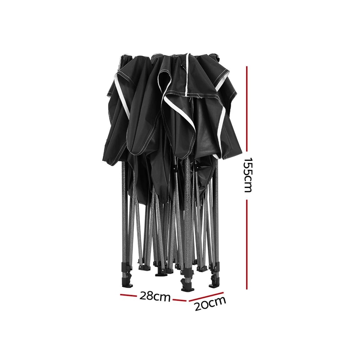 3 Instahut Gazebo Pop Up Marquee 3x4.5m Folding Tent Wedding Outdoor Camping Canopy Gazebos Shade - Black, 3 of 7