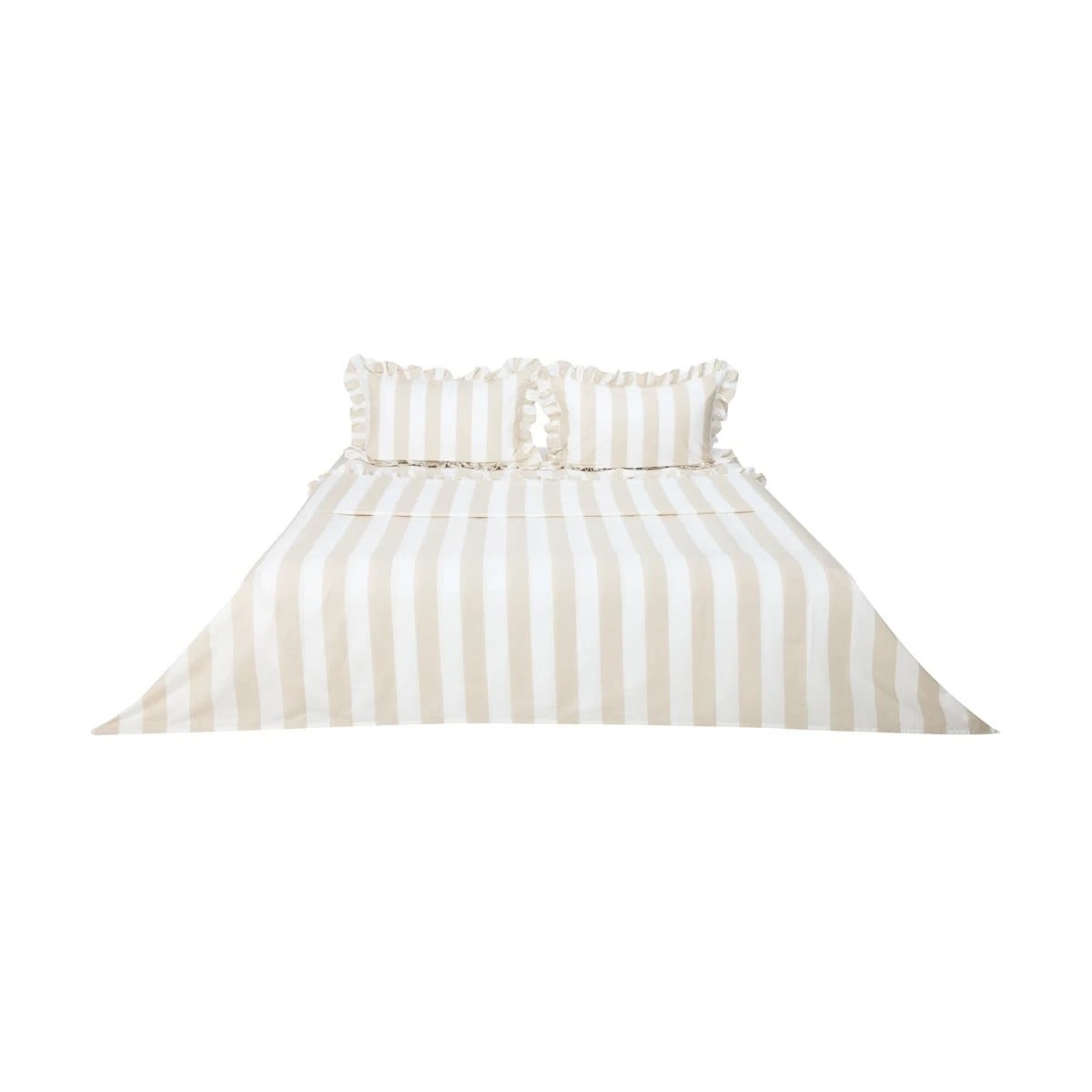 6 250 Thread Count Ruffle Cotton Sheet Set - King Bed, Sand, 6 of 7