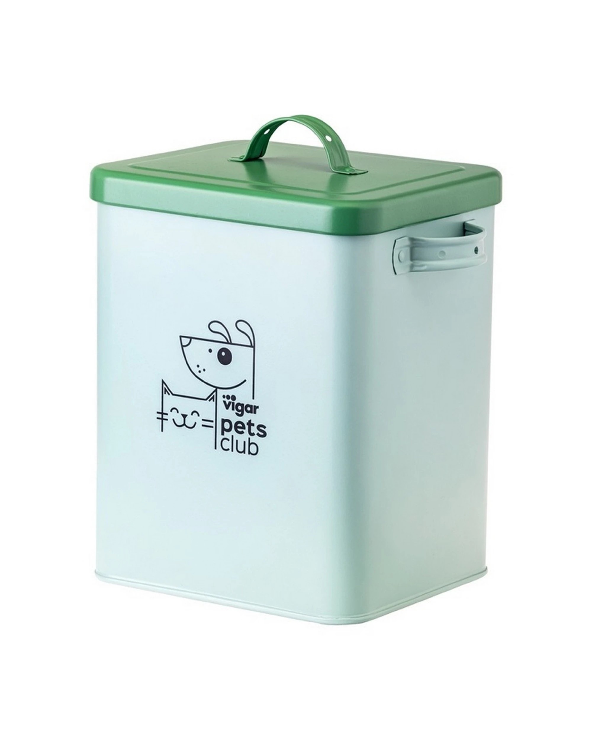 1 Vigar Pets Club Small 5L Cat Dog Pet Food Metal Storage Container with Lid - Green, 1 of 3