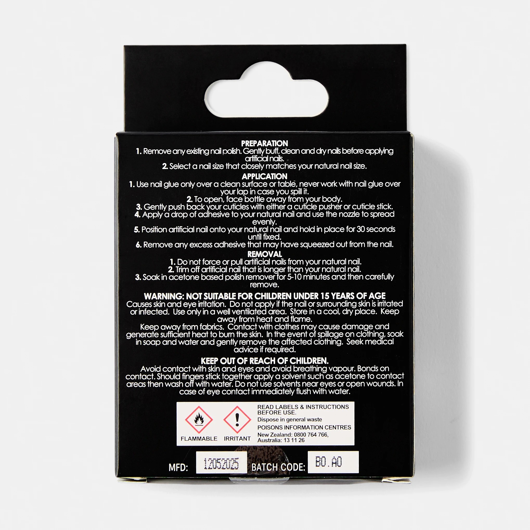 2 OXX Cosmetics 24 Pack Artificial Nails with Adhesive - Almond Shape, Black, 2 of 5