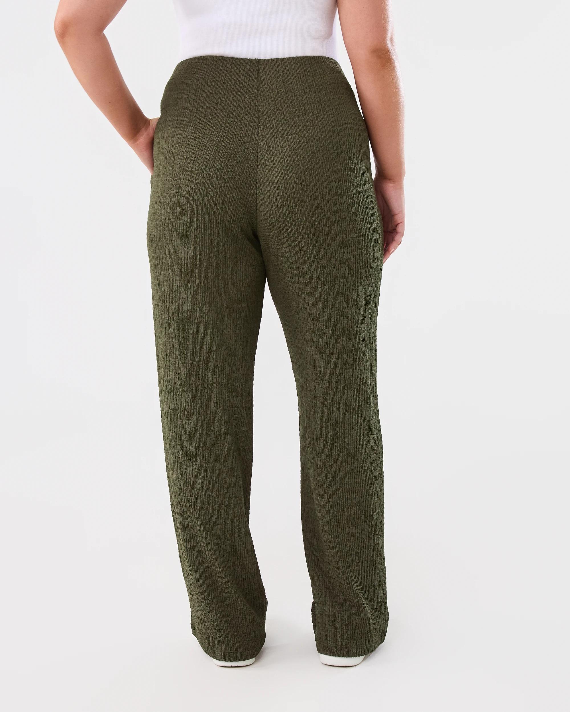 3 Textured Pants Deep Olive, 3 of 5