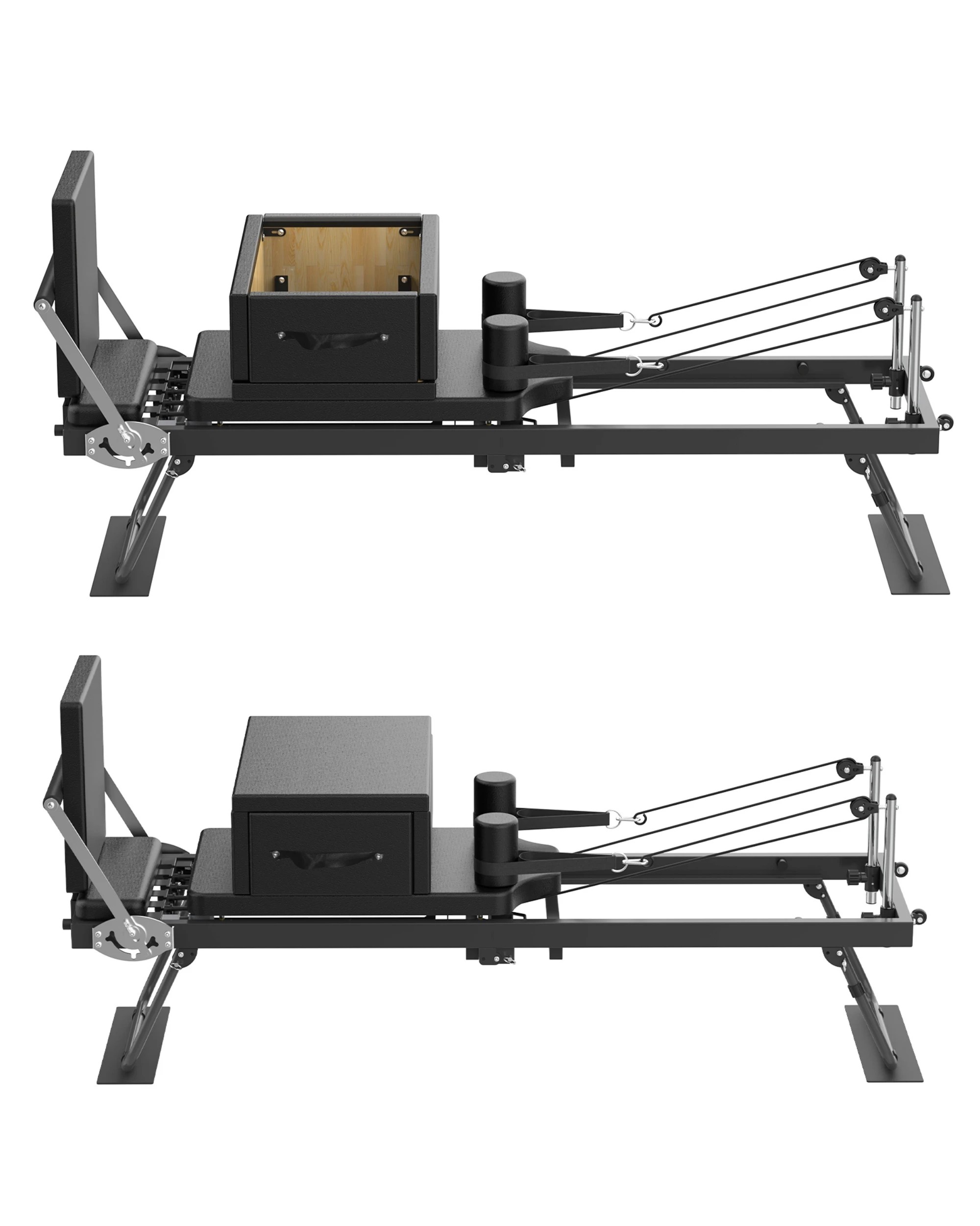 5 Advwin Foldable Pilates Exercise Machine with Jump Board & Reformer Box for Home, 120kg Capacity Black, 5 of 7