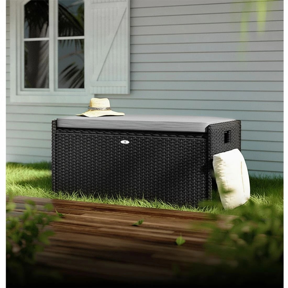 5 Gardeon Outdoor Storage Bench - Black, 5 of 7