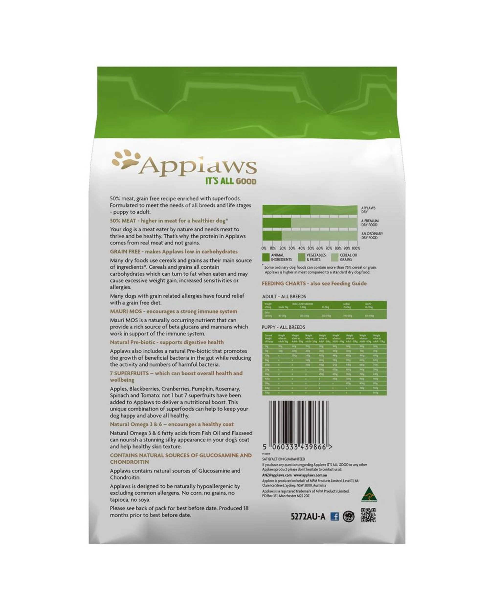 2 Applaws Its All Good All Breeds Grain Free Dry Dog Food Duck 2.7kg, 2 of 8