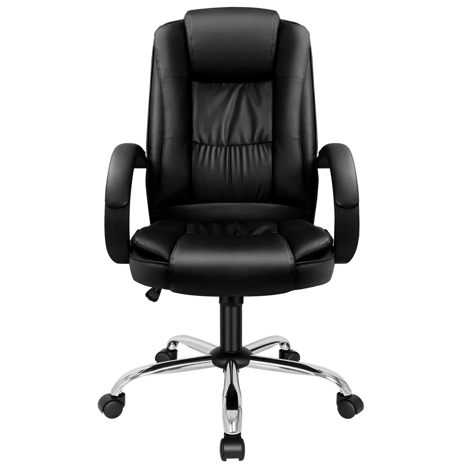 4 Alfordson Executive Office Chair PU Leather Computer Gaming Racer Black Seat - Black, 4 of 10